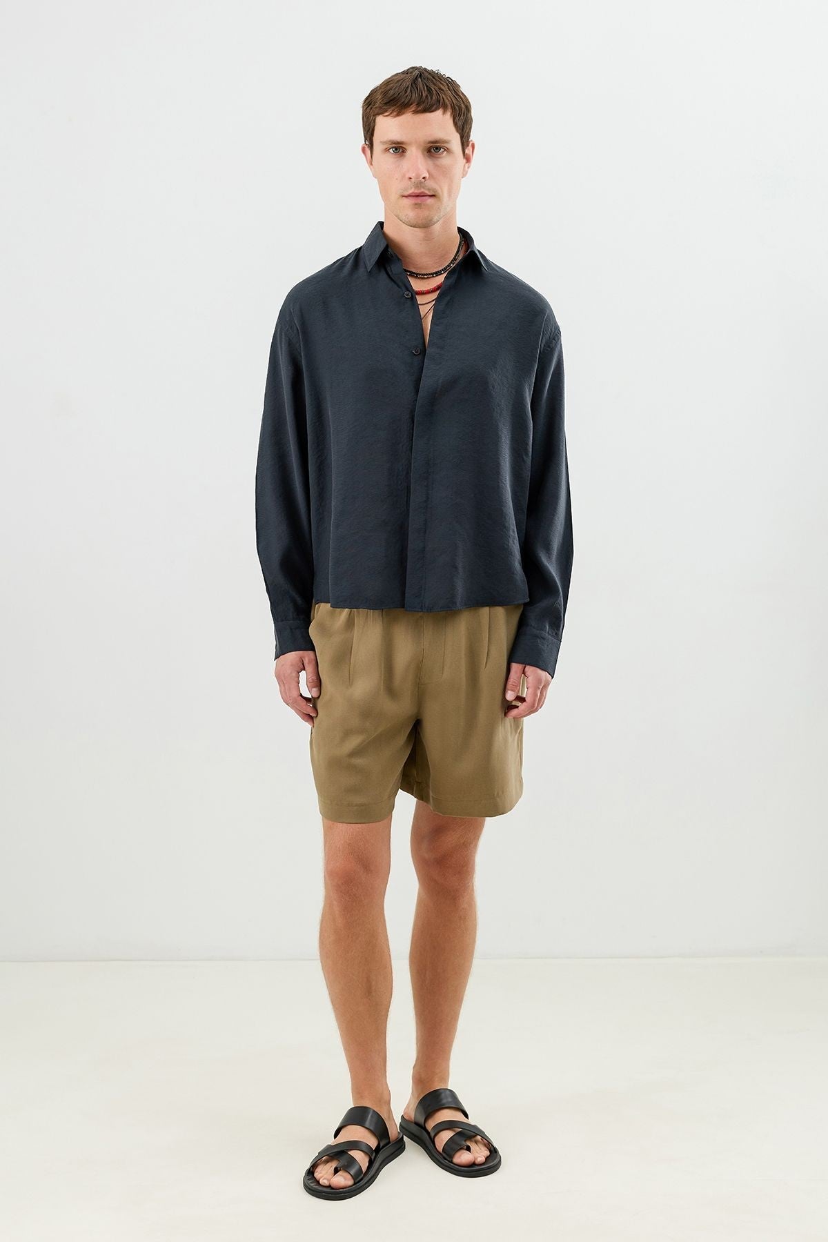 Men's Crop-Fit Shirt with Modal Blend