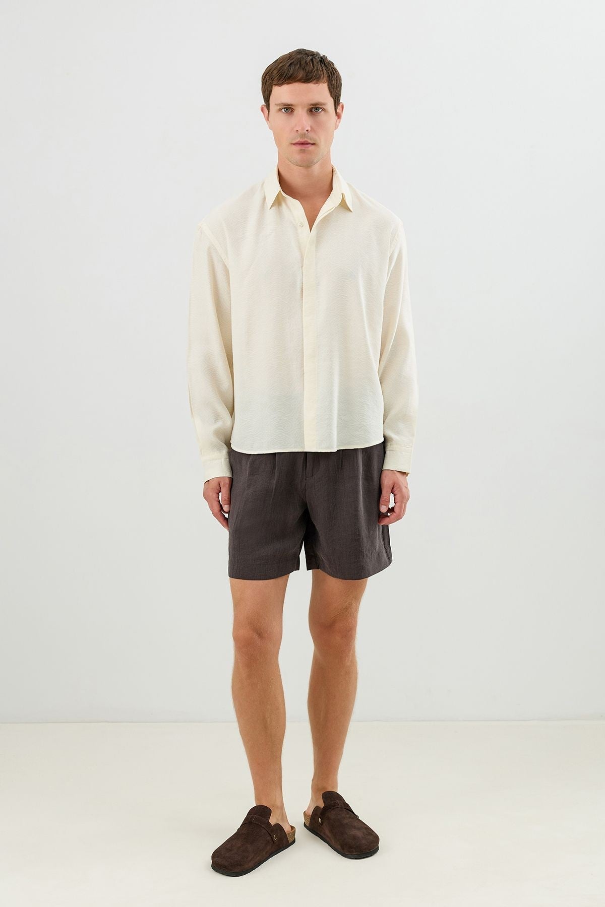 Men's Crop-Fit Shirt with Modal Blend