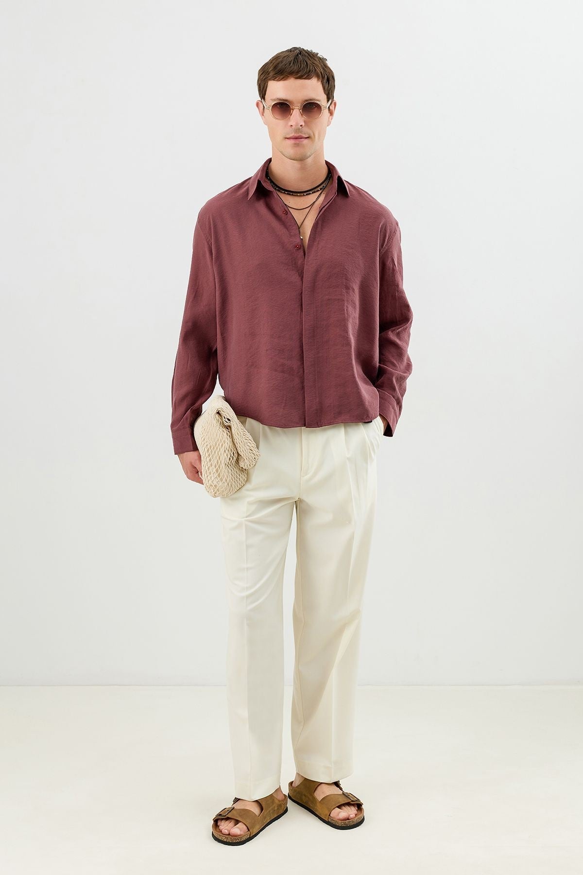 Men's Crop-Fit Shirt with Modal Blend