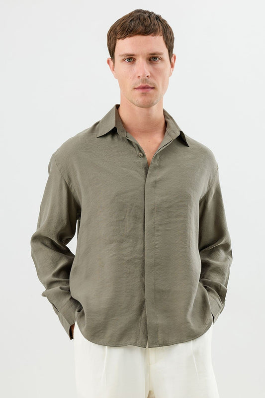 Men's Crop-Fit Shirt with Modal Blend