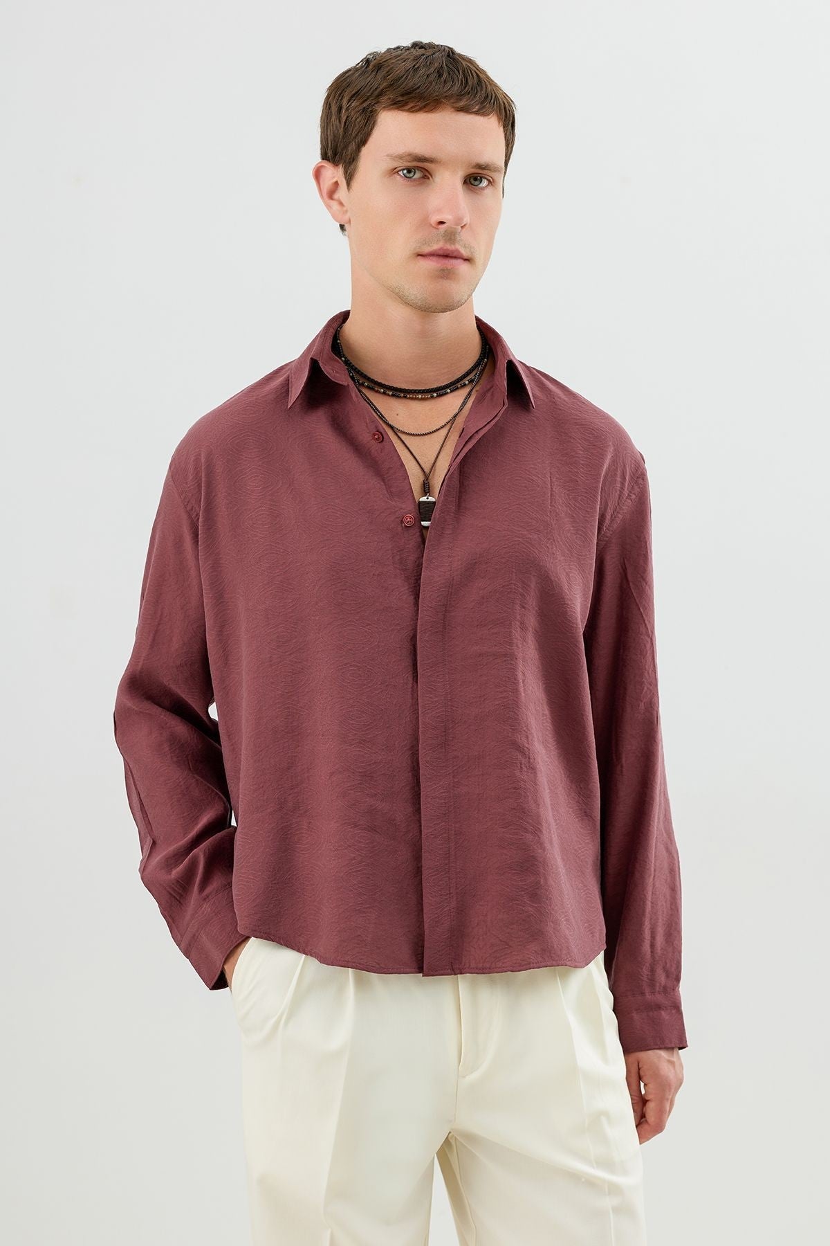 Men's Crop-Fit Shirt with Modal Blend
