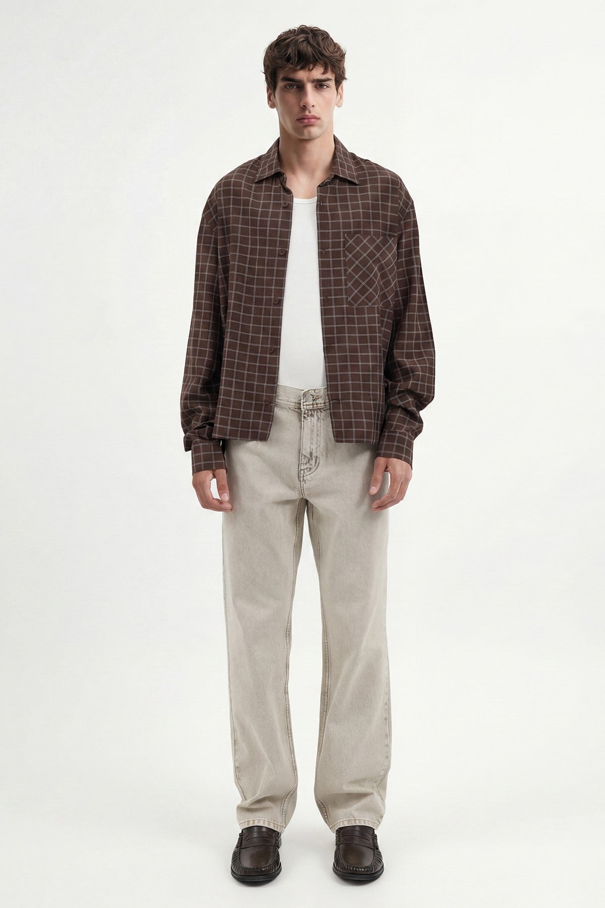 Boxy Fit Checkered Shirt
