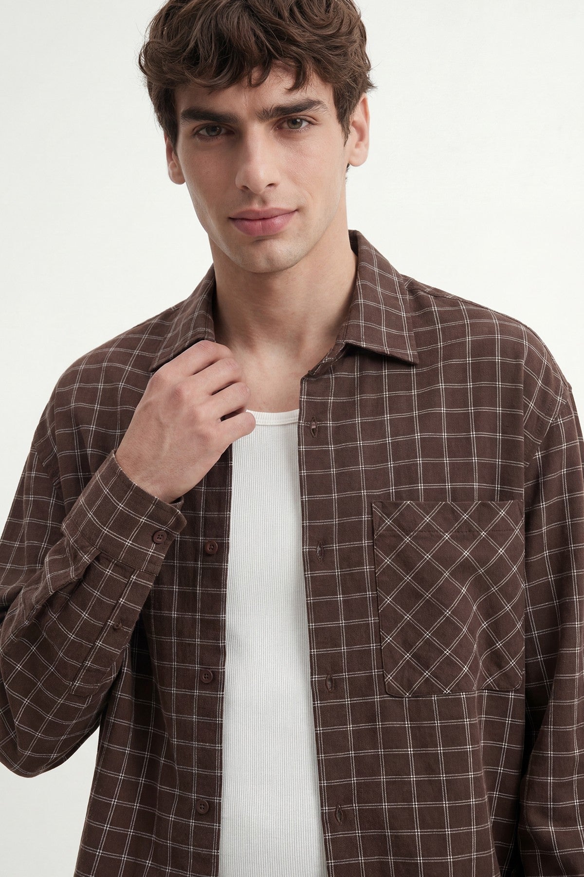 Boxy Fit Checkered Shirt