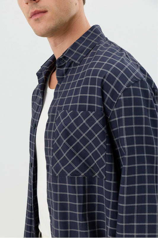 Boxy Fit Checkered Shirt