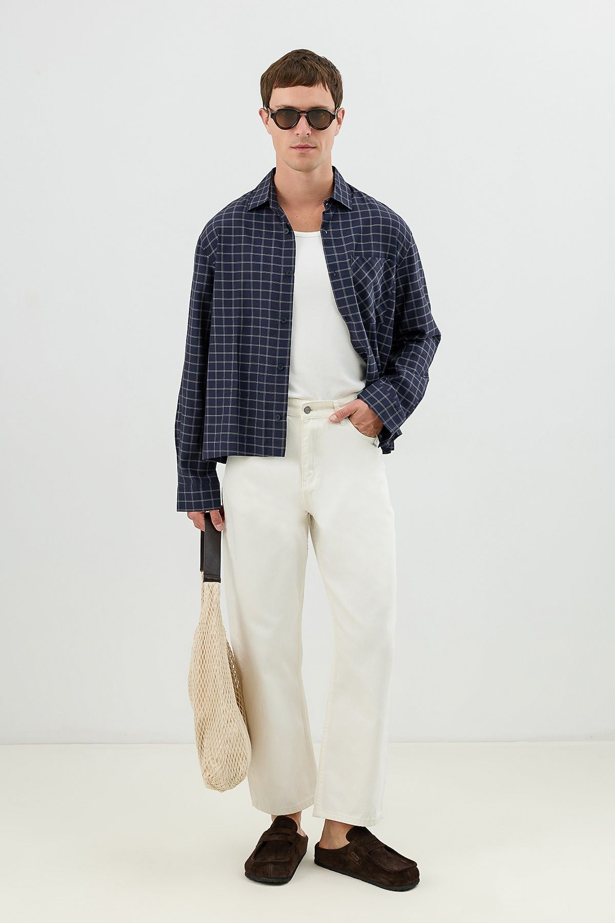 Boxy Fit Checkered Shirt