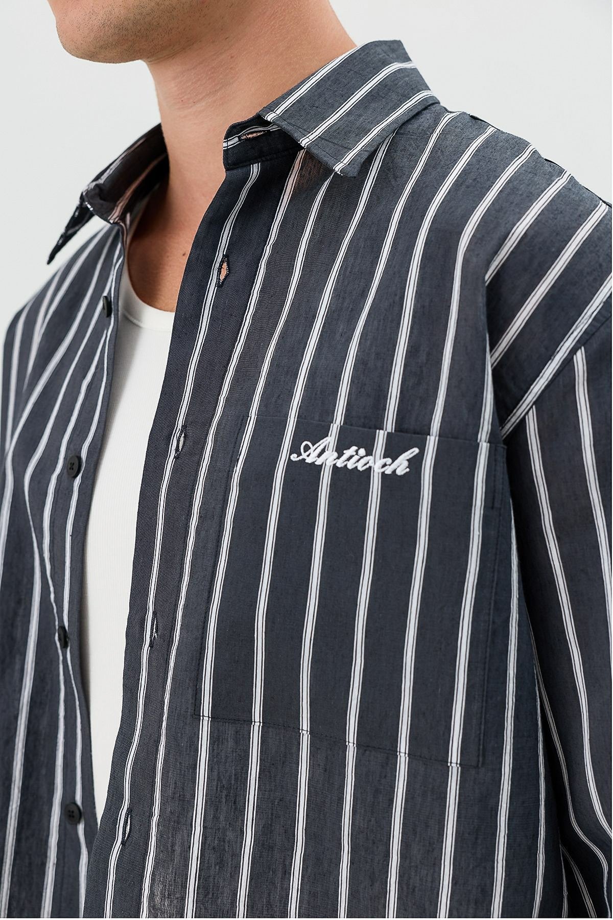 Men's Boxy-Fit Shirt with Linen Blend