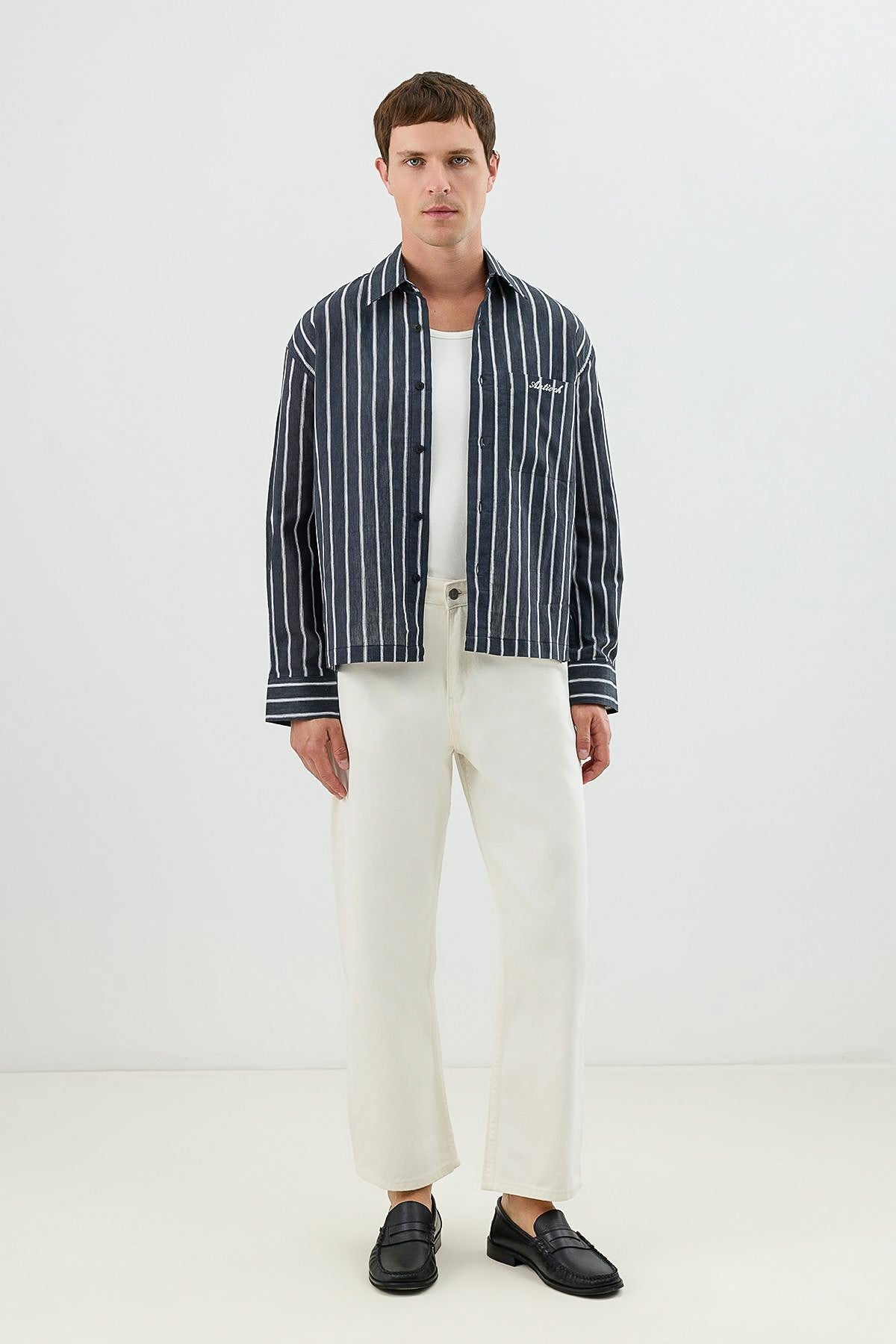 Men's Boxy-Fit Shirt with Linen Blend