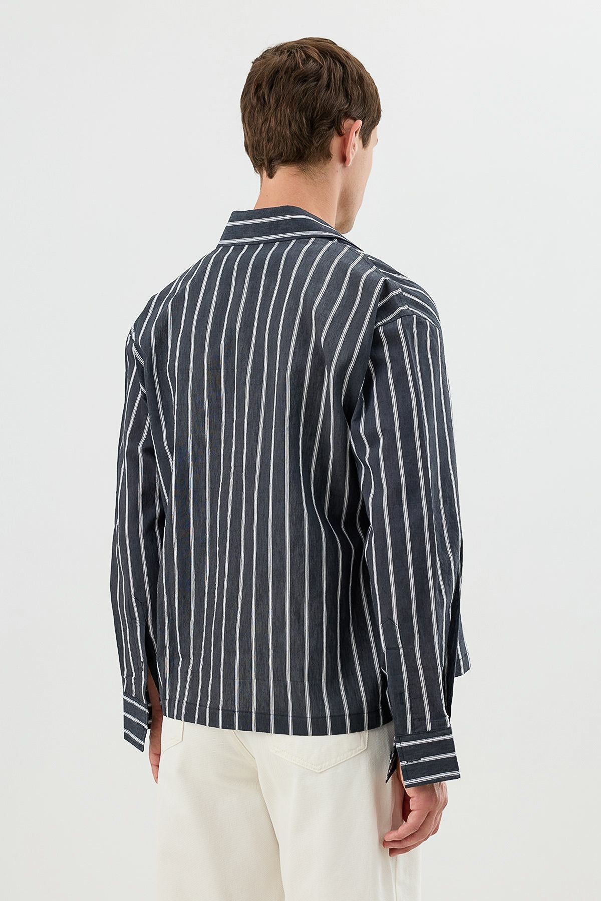 Men's Boxy-Fit Shirt with Linen Blend