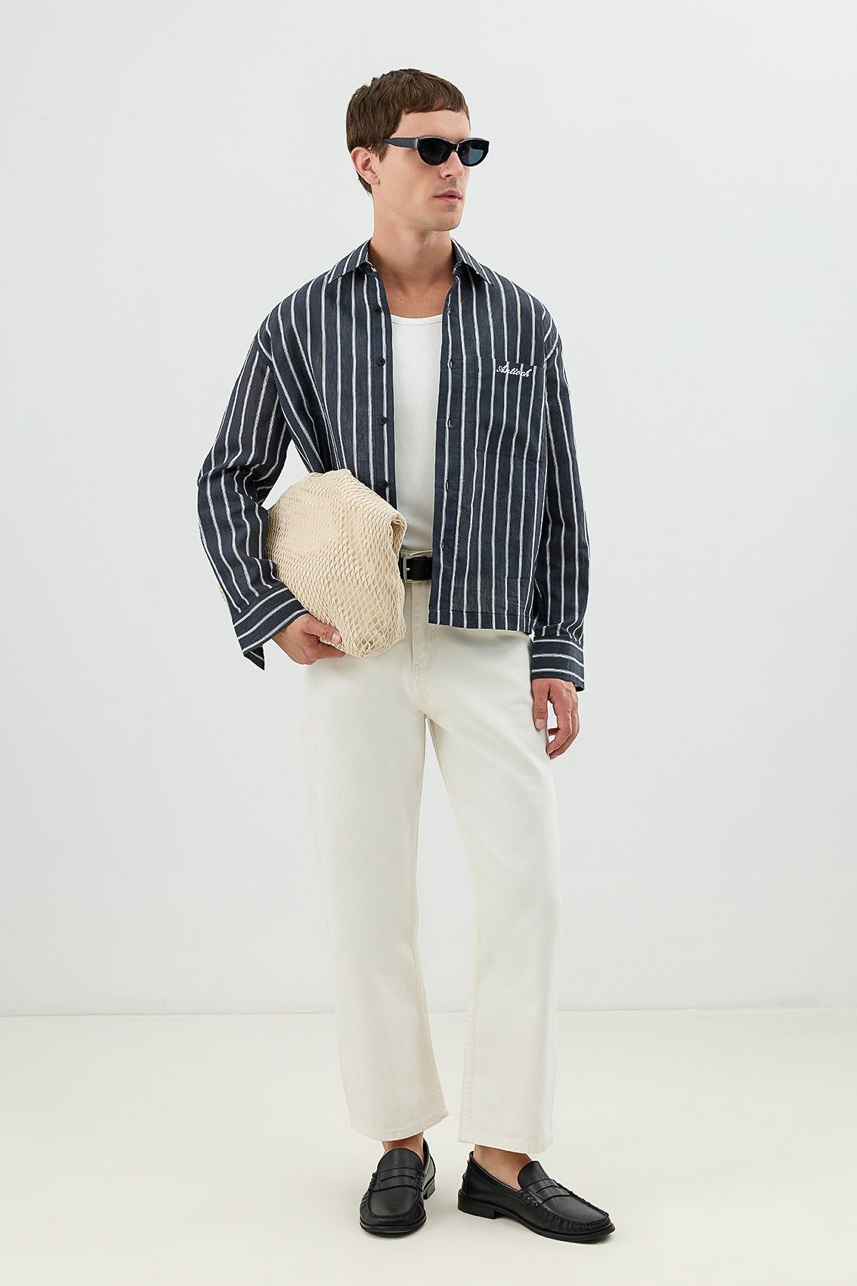Men's Boxy-Fit Shirt with Linen Blend