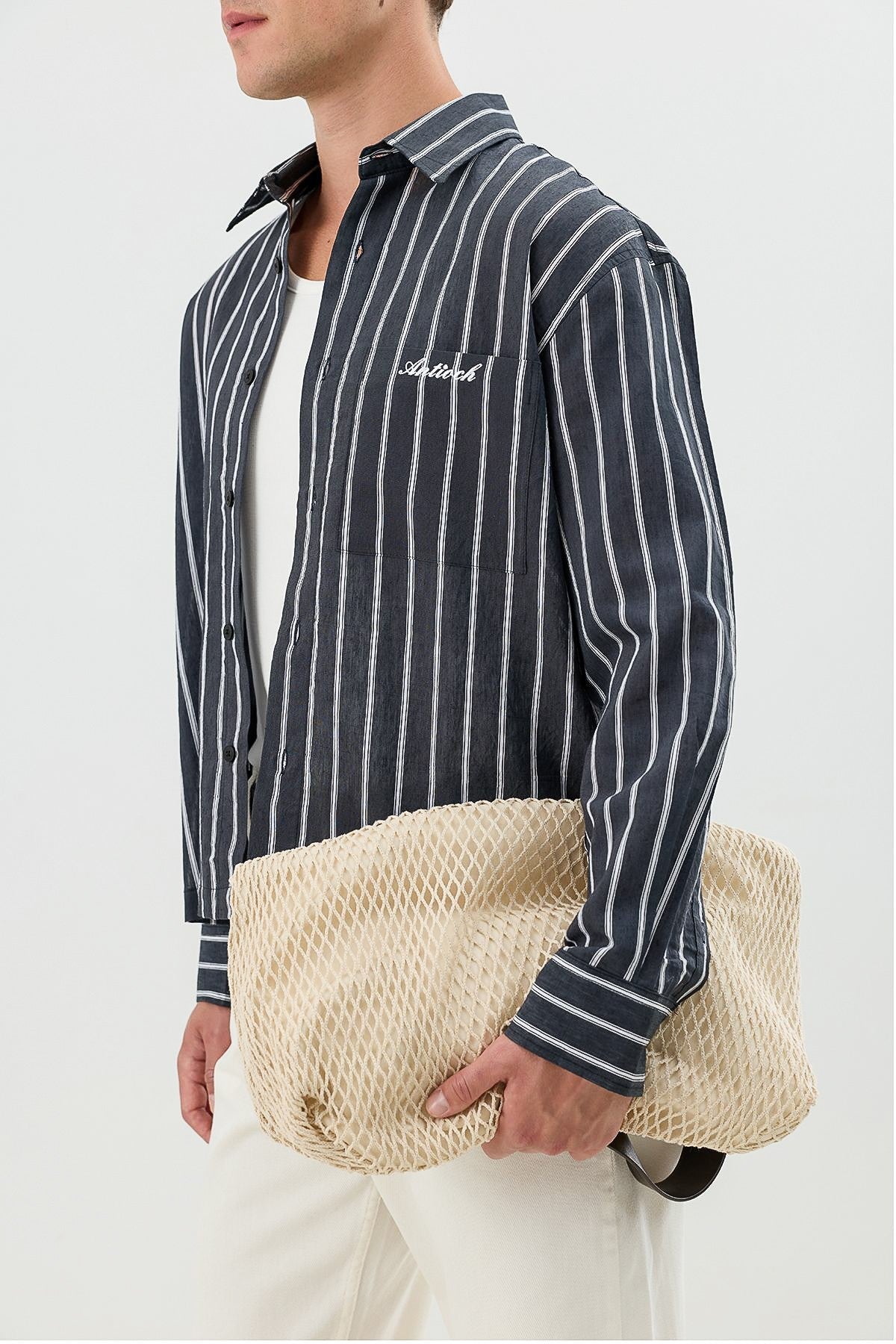 Men's Boxy-Fit Shirt with Linen Blend