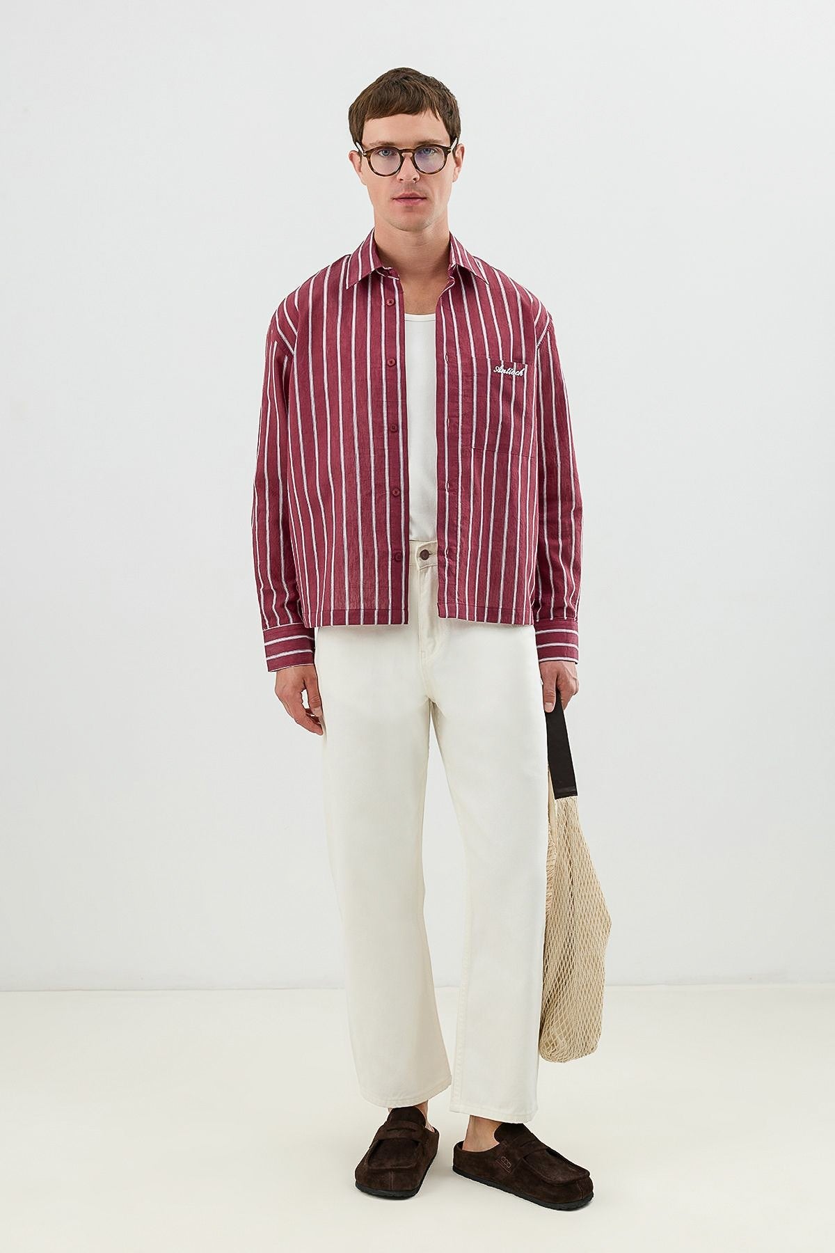 Men's Boxy-Fit Shirt with Linen Blend