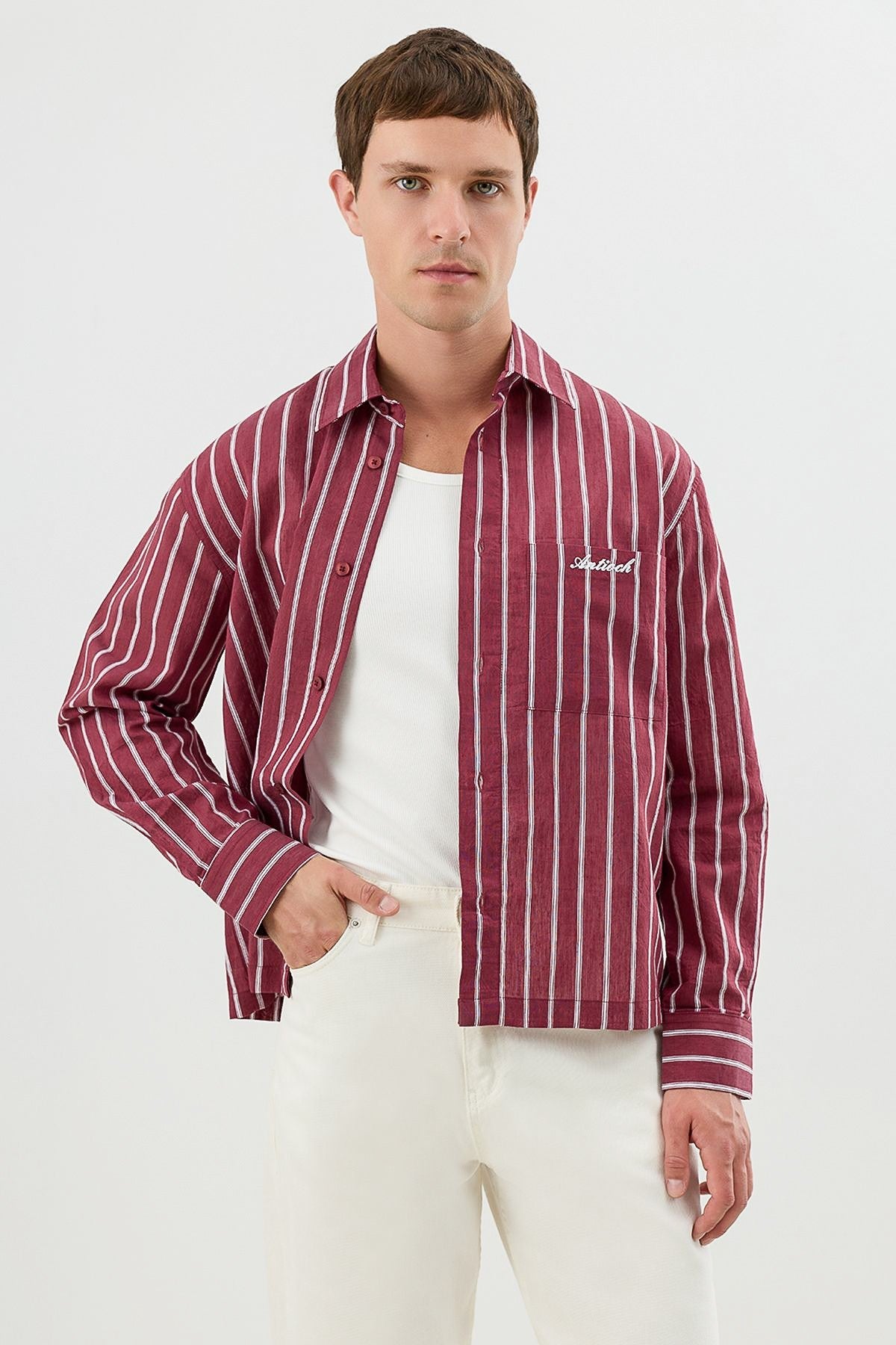 Men's Boxy-Fit Shirt with Linen Blend