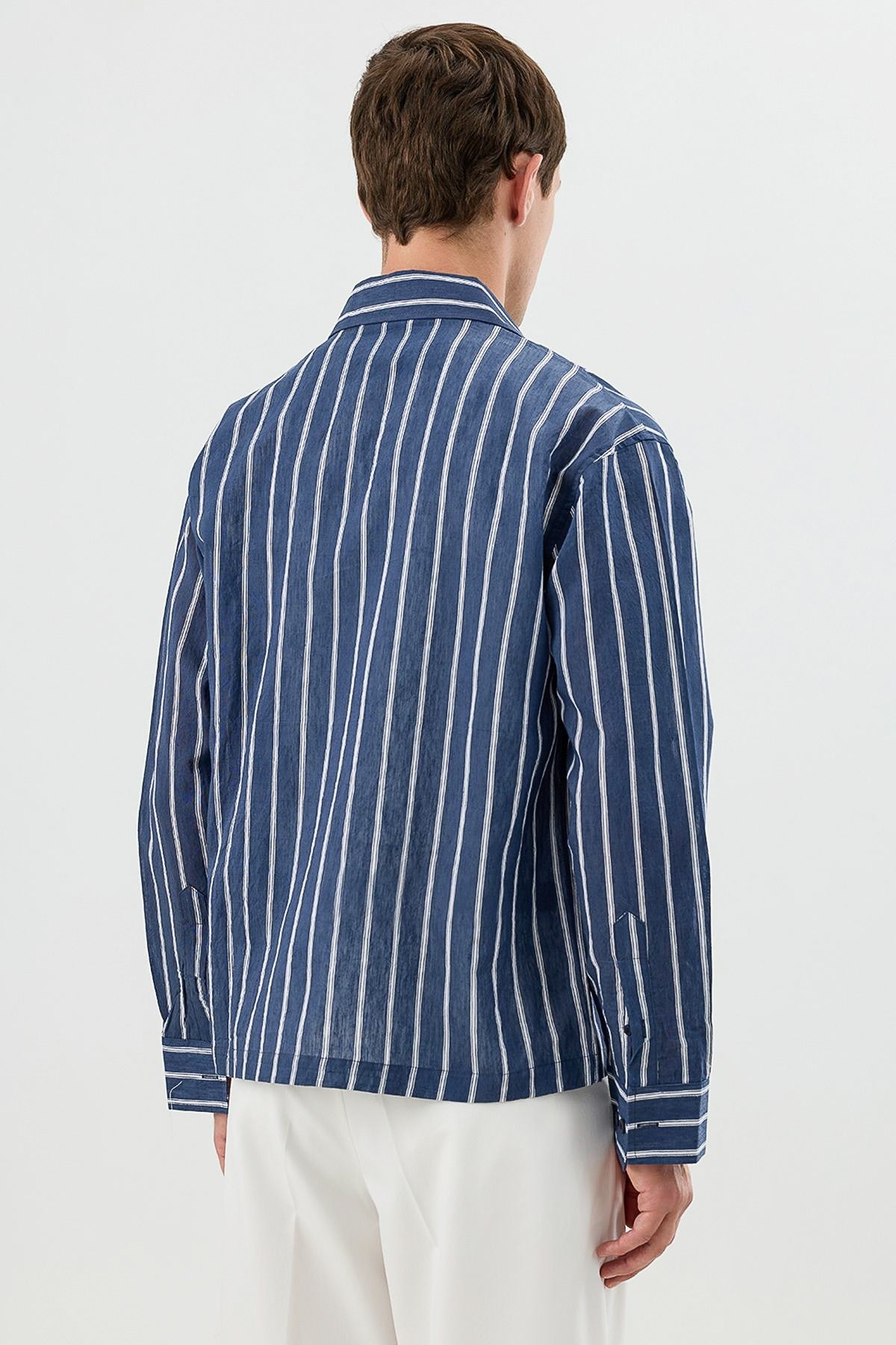 Men's Boxy-Fit Shirt with Linen Blend