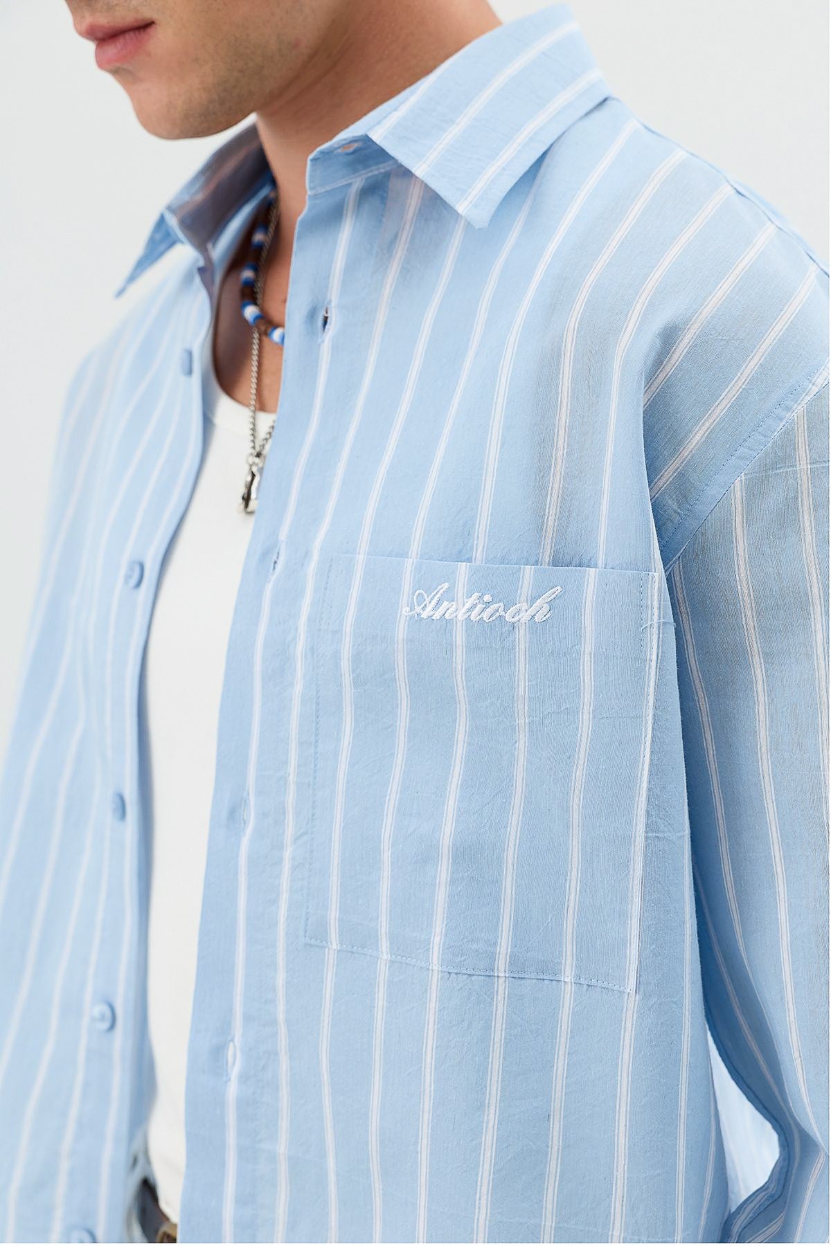 Men's Boxy-Fit Shirt with Linen Blend