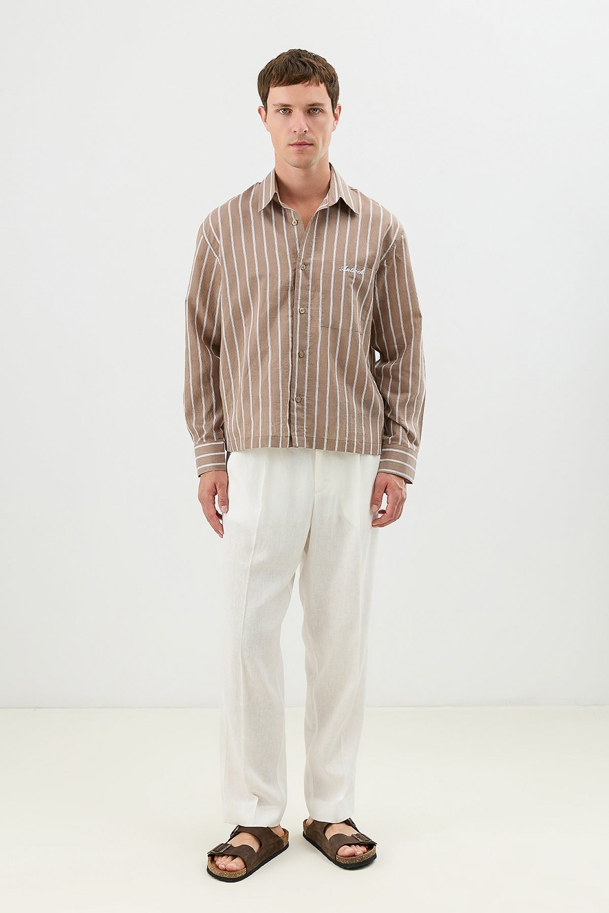 Men's Boxy-Fit Shirt with Linen Blend
