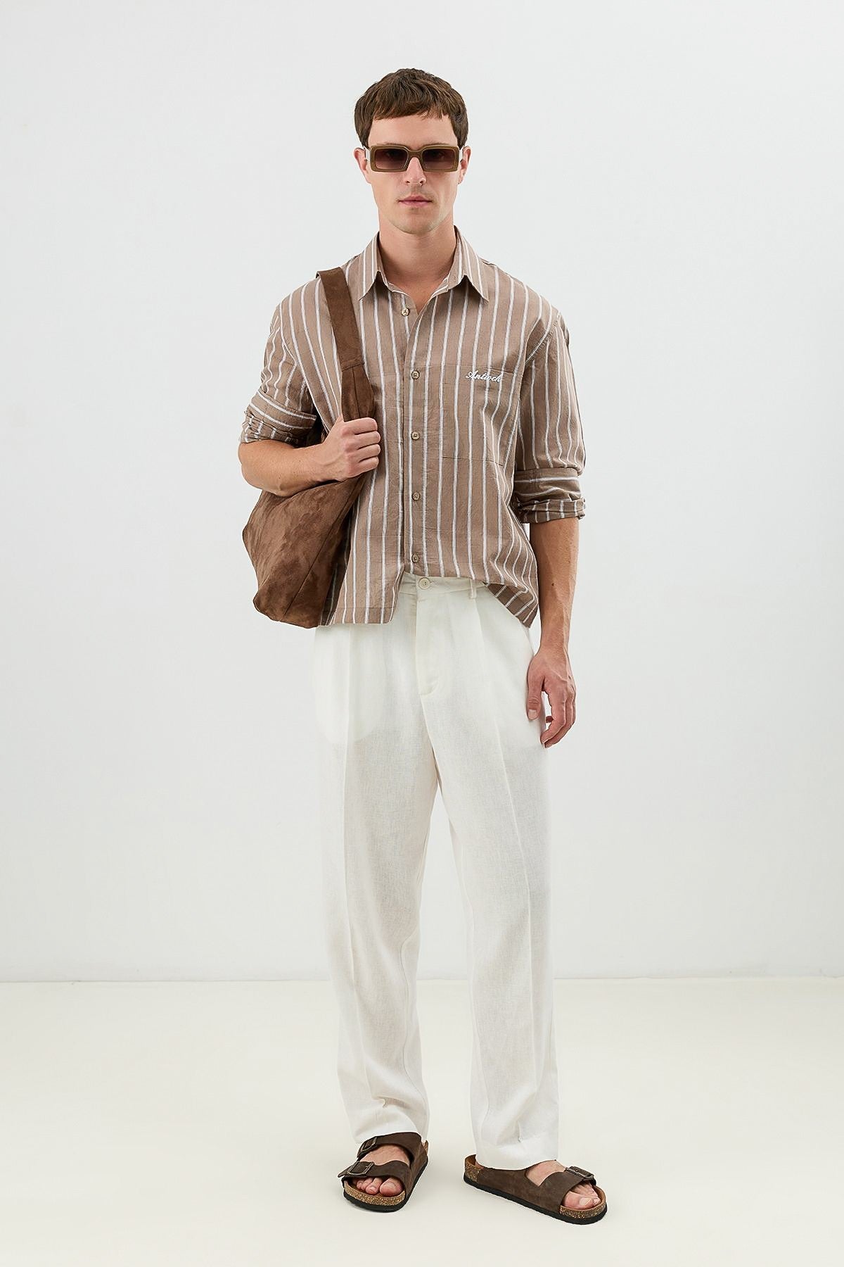 Men's Boxy-Fit Shirt with Linen Blend