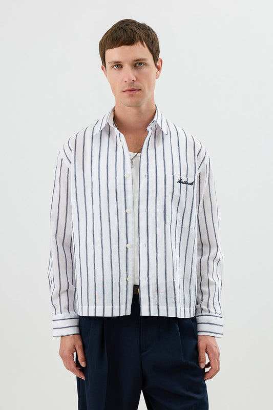 Men's Boxy-Fit Shirt with Linen Blend