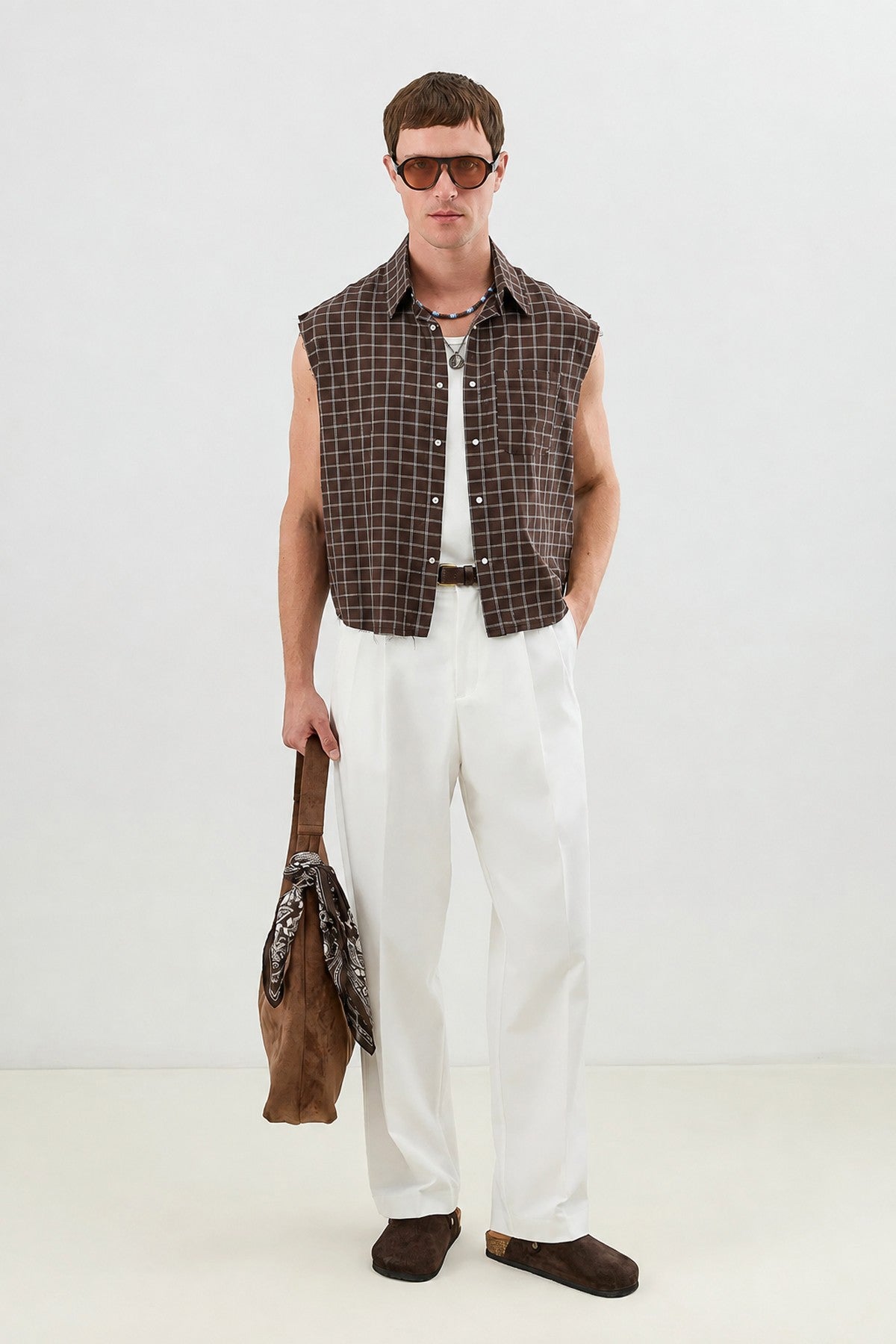 Boxy Fit Men's Sleeveless Shirt