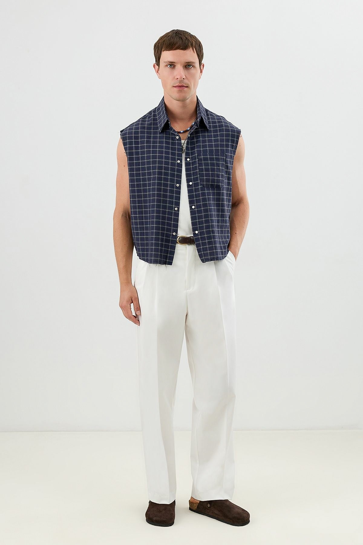 Boxy Fit Men's Sleeveless Shirt