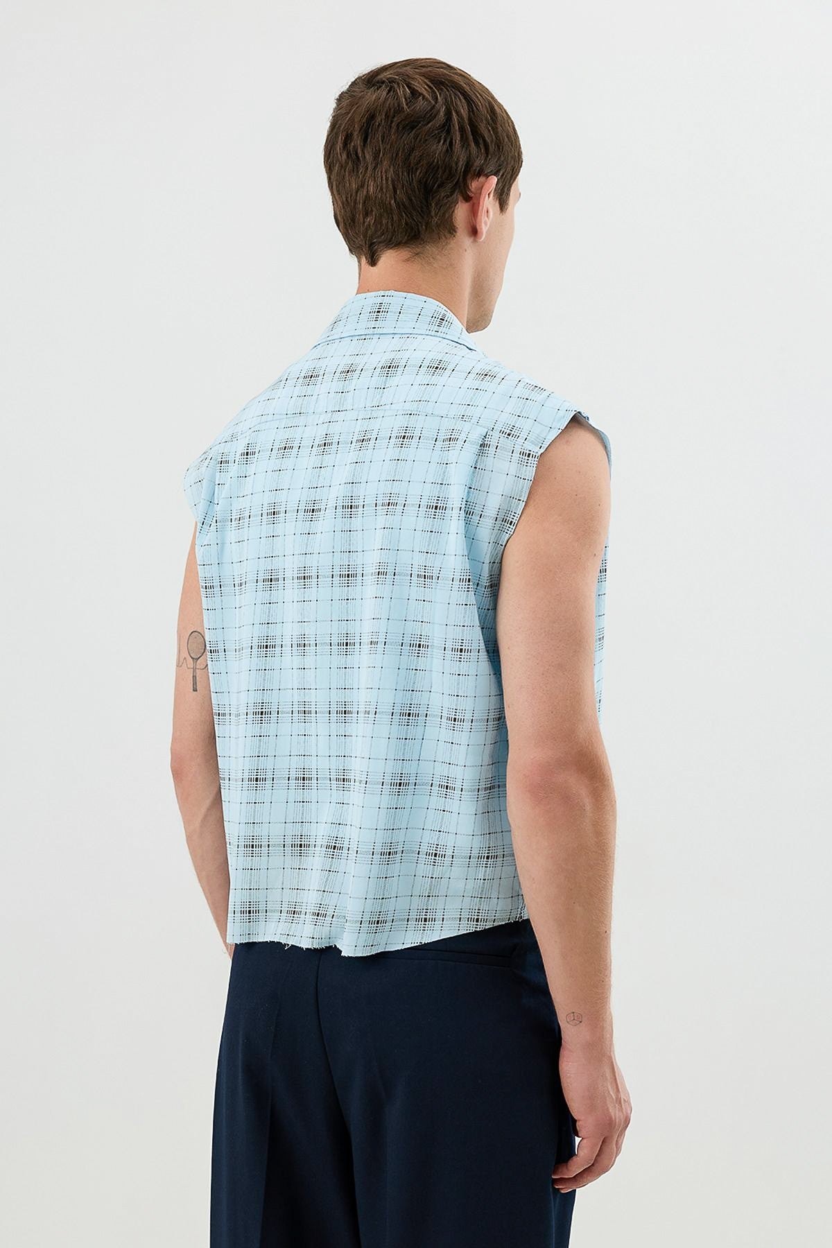 Men's Sleeveless Boxy-Fit Shirt with Modal Blend