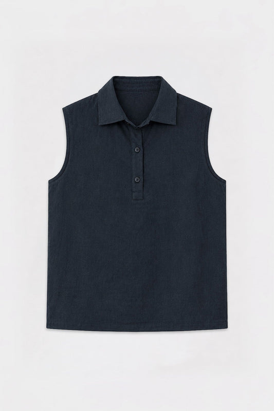 Men's Sleeveless Crop-Fit Shirt with Lyocell Blend