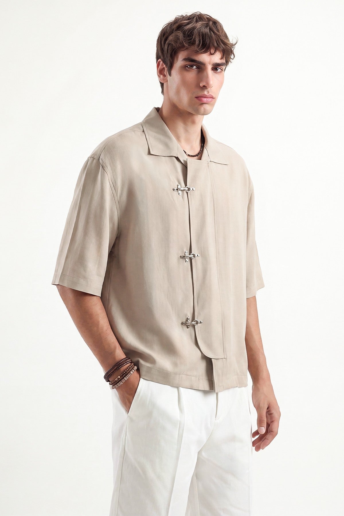 Relaxed-Fit Shirt with Detailed Closure