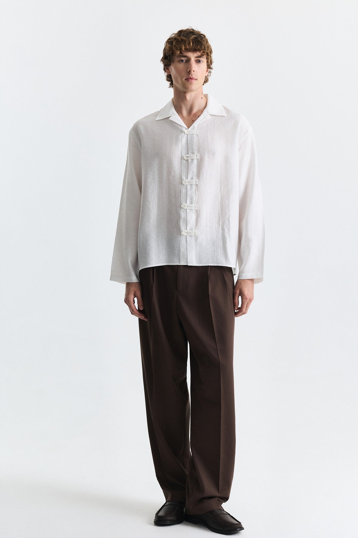 Embellished Button Relaxed Shirt