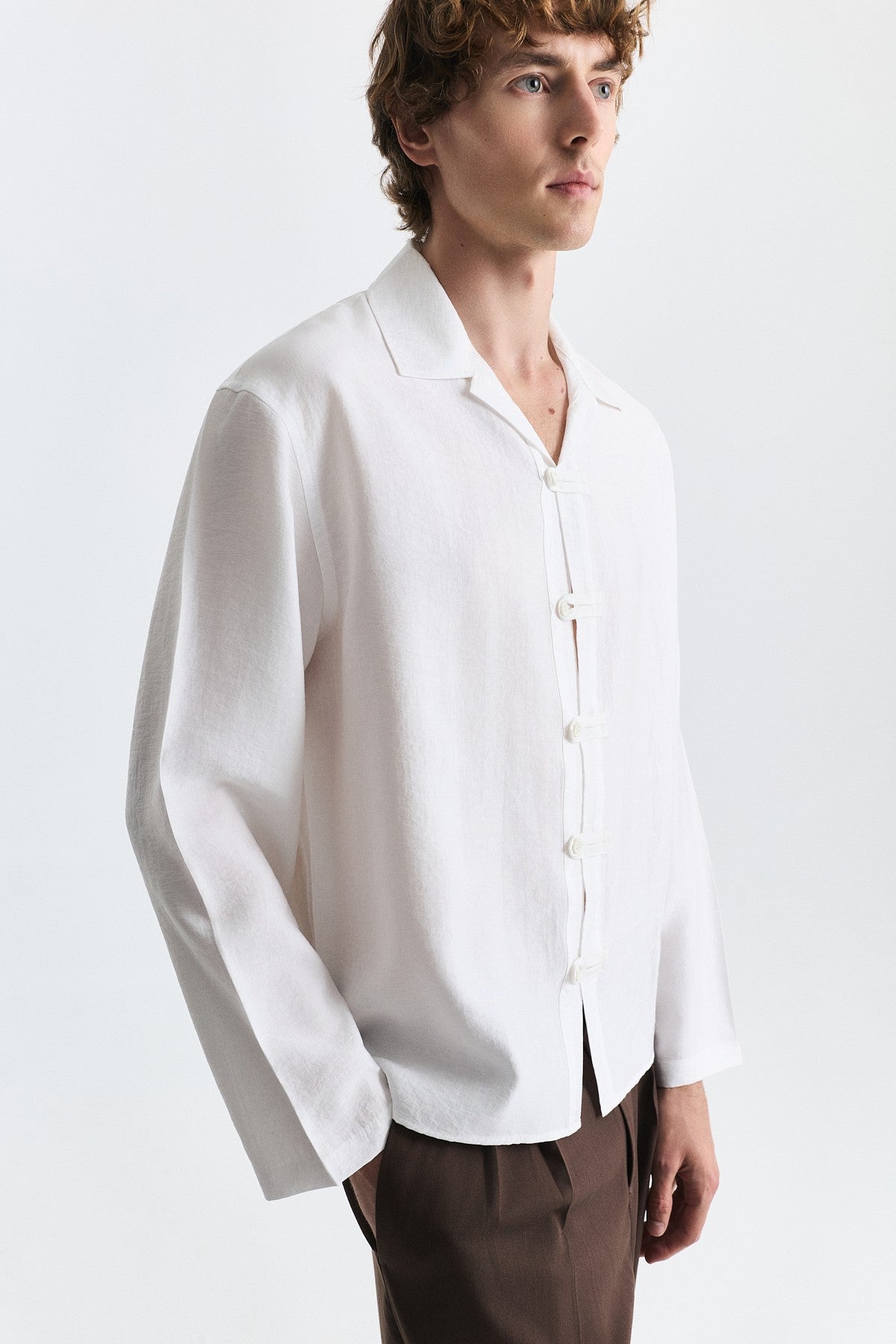 Embellished Button Relaxed Shirt