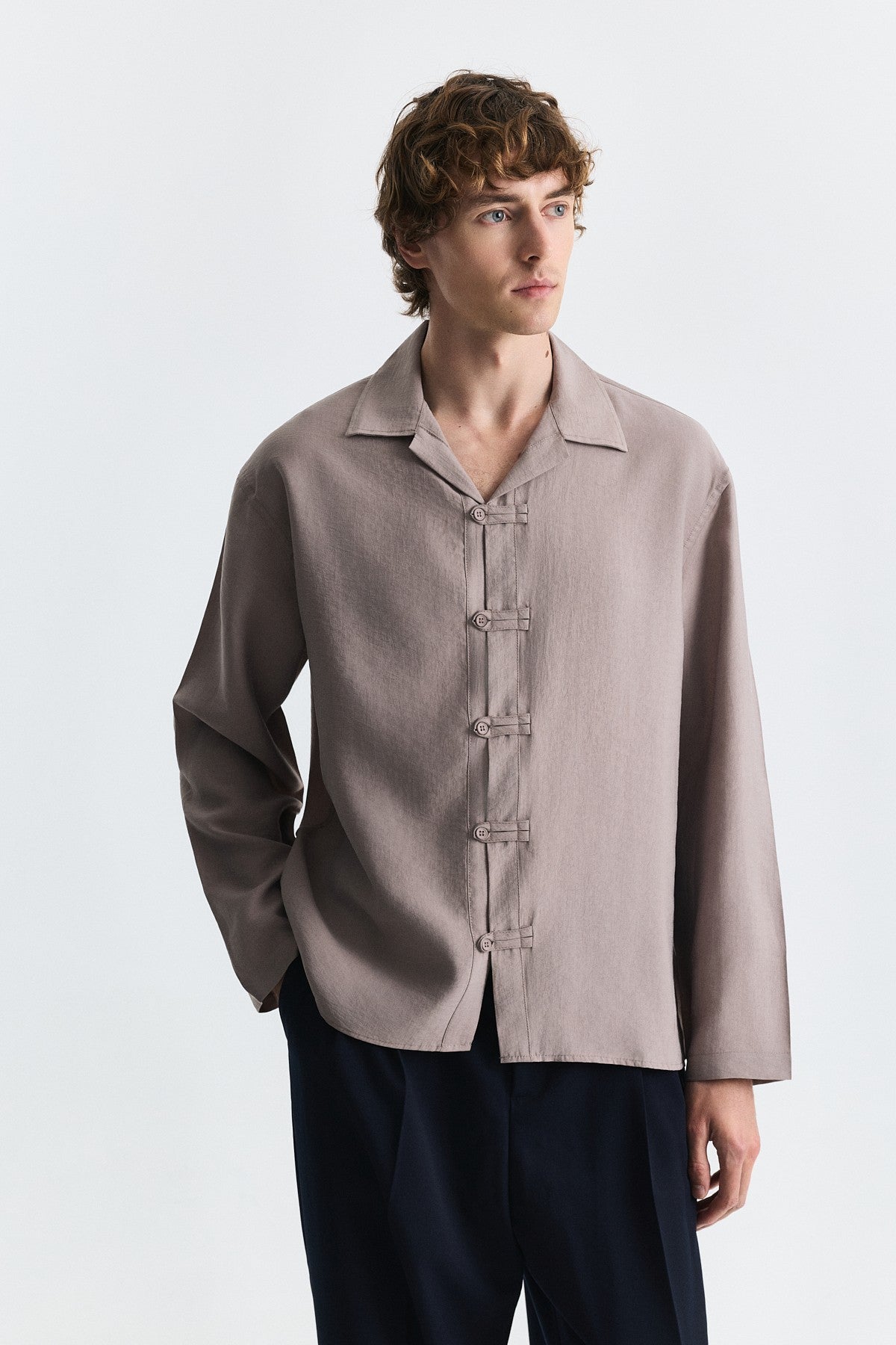 Embellished Button Relaxed Shirt