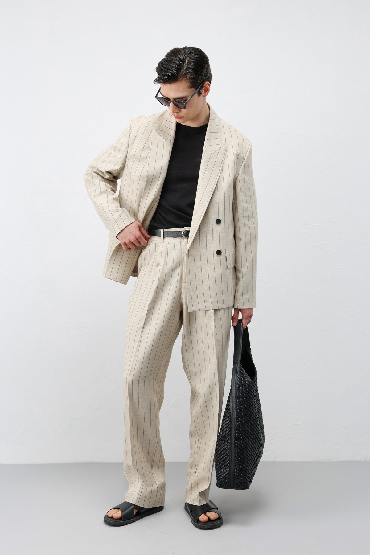 Antioch Linen-Blend Striped Men's Pants