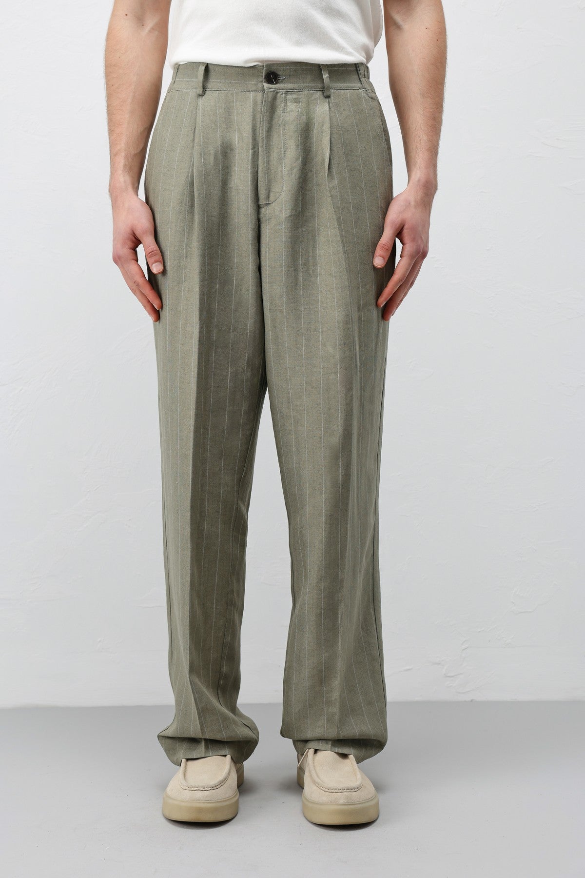 Antioch Linen-Blend Striped Men's Pants
