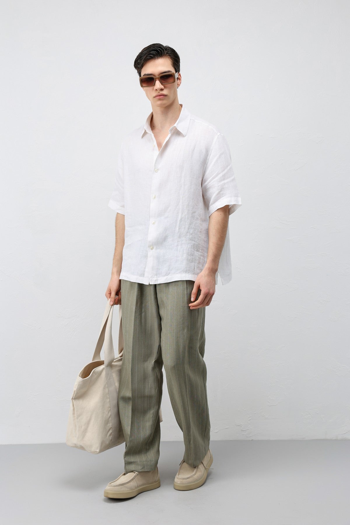 Antioch Linen-Blend Striped Men's Pants
