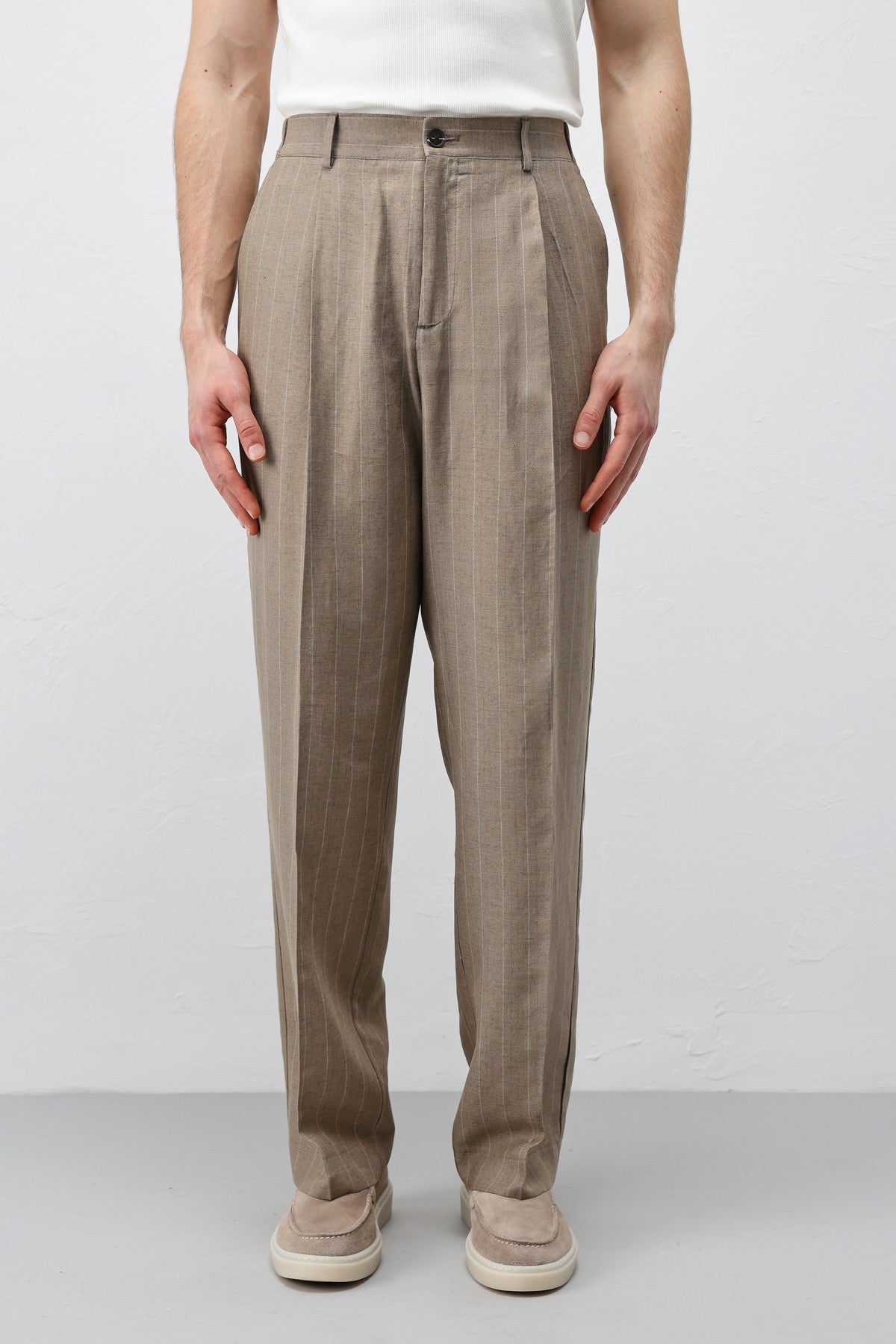 Antioch Linen-Blend Striped Men's Pants