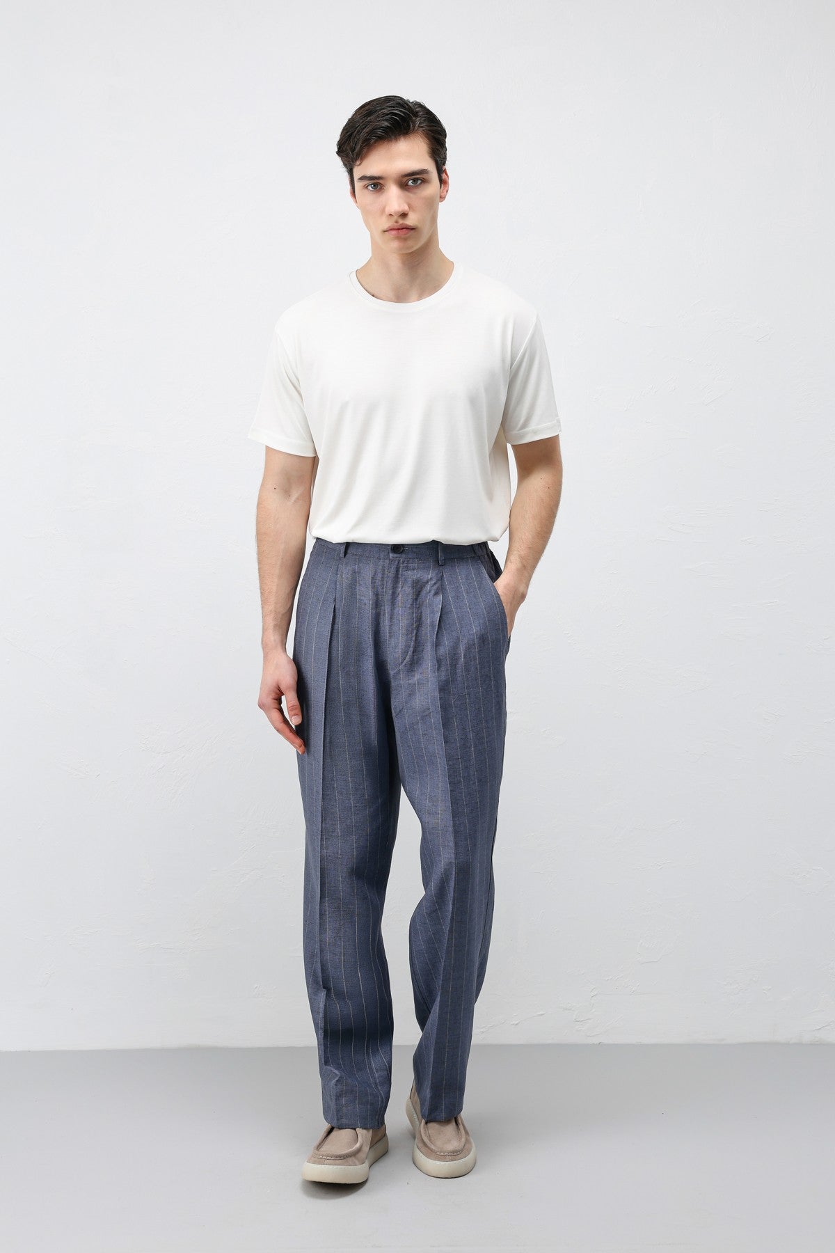 Antioch Linen-Blend Striped Men's Pants