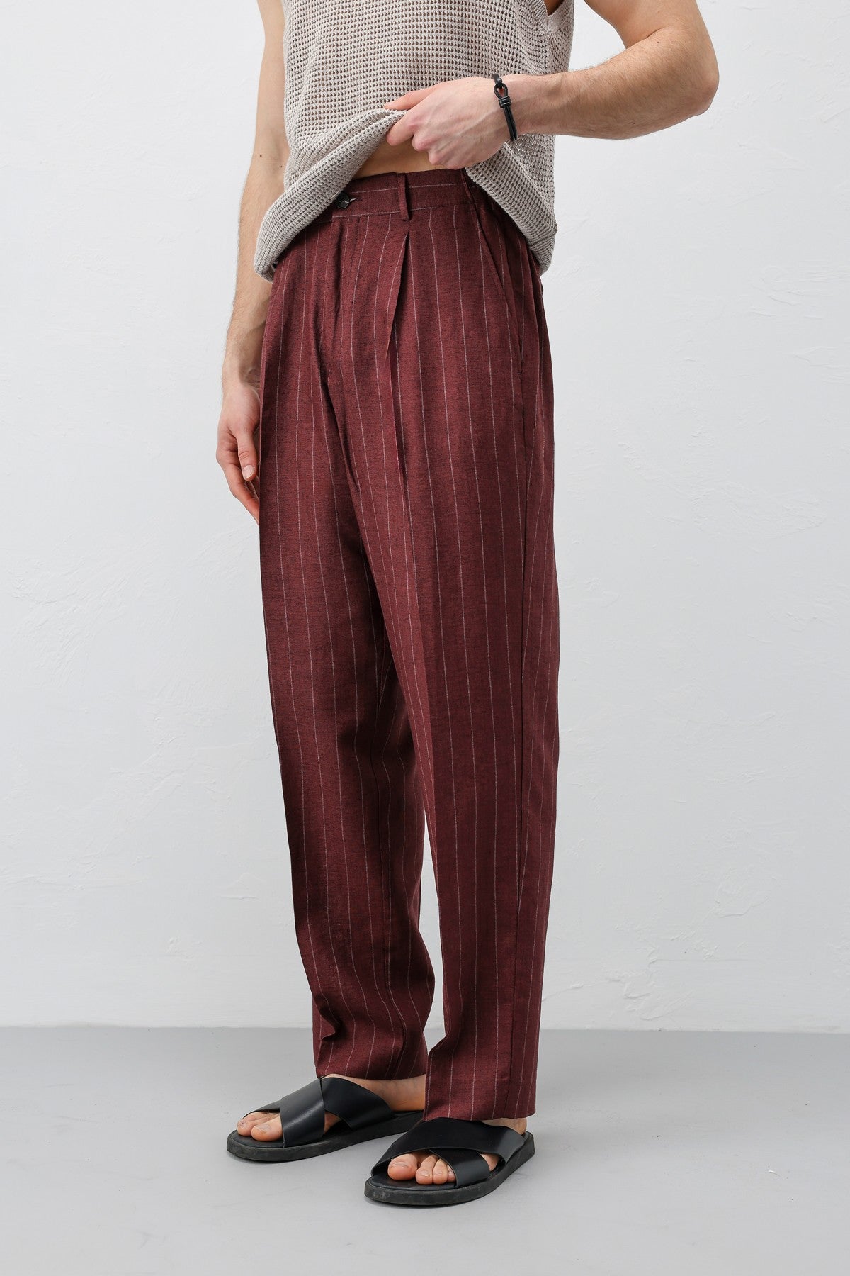 Antioch Linen-Blend Striped Men's Pants