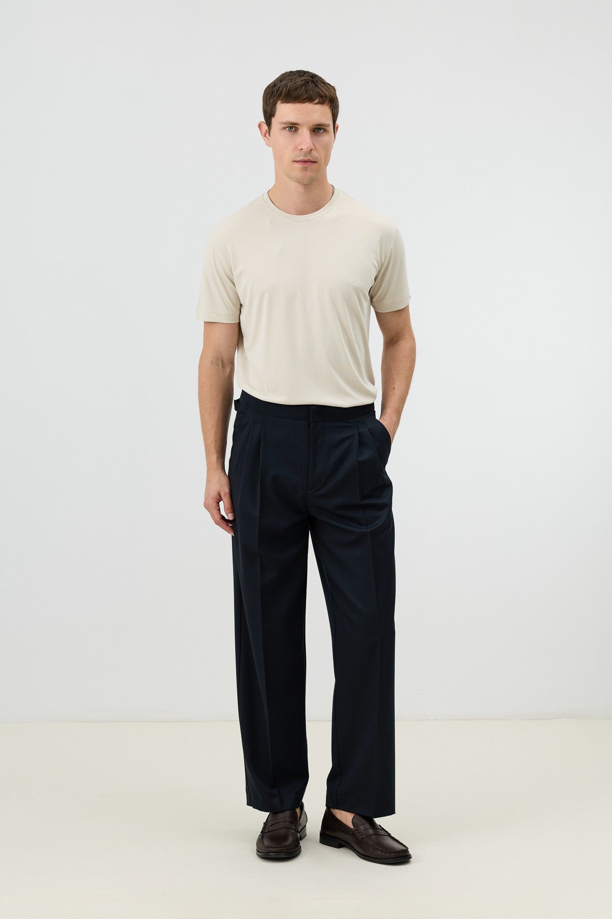 Antioch Men's Pants with Double-Pleated Cuff Detail