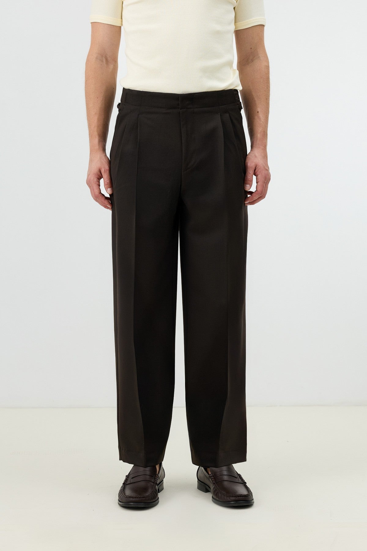Antioch Men's Pants with Double-Pleated Cuff Detail