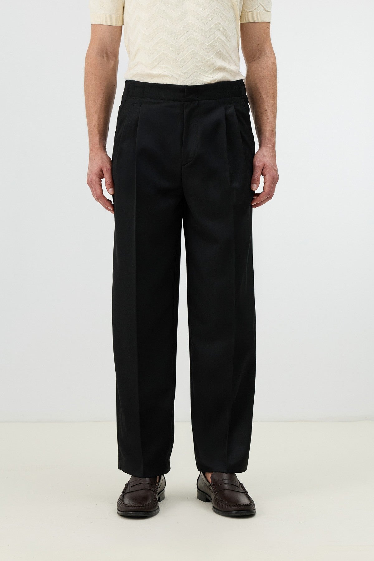 Antioch Men's Pants with Double-Pleated Cuff Detail