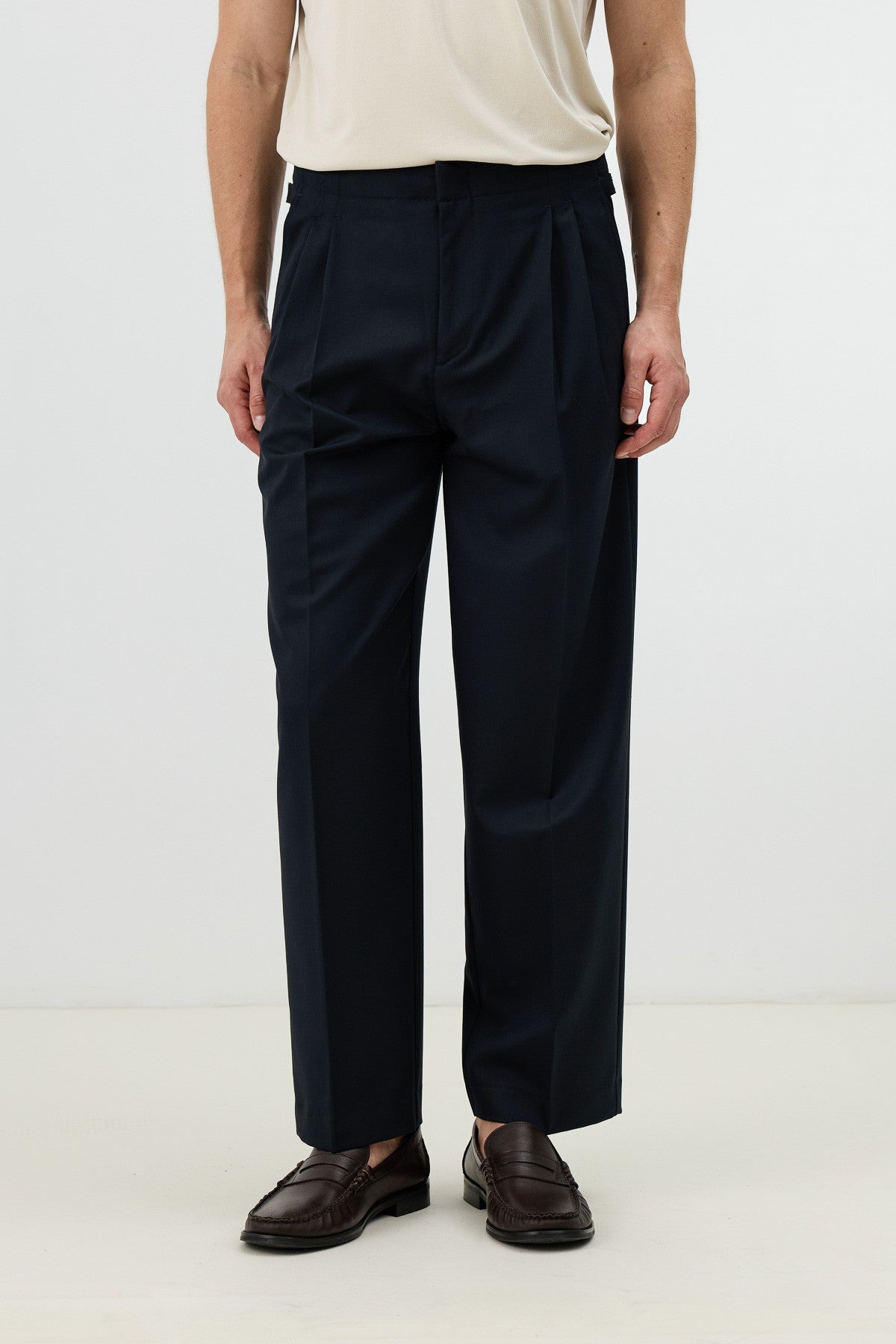 Antioch Men's Pants with Double-Pleated Cuff Detail