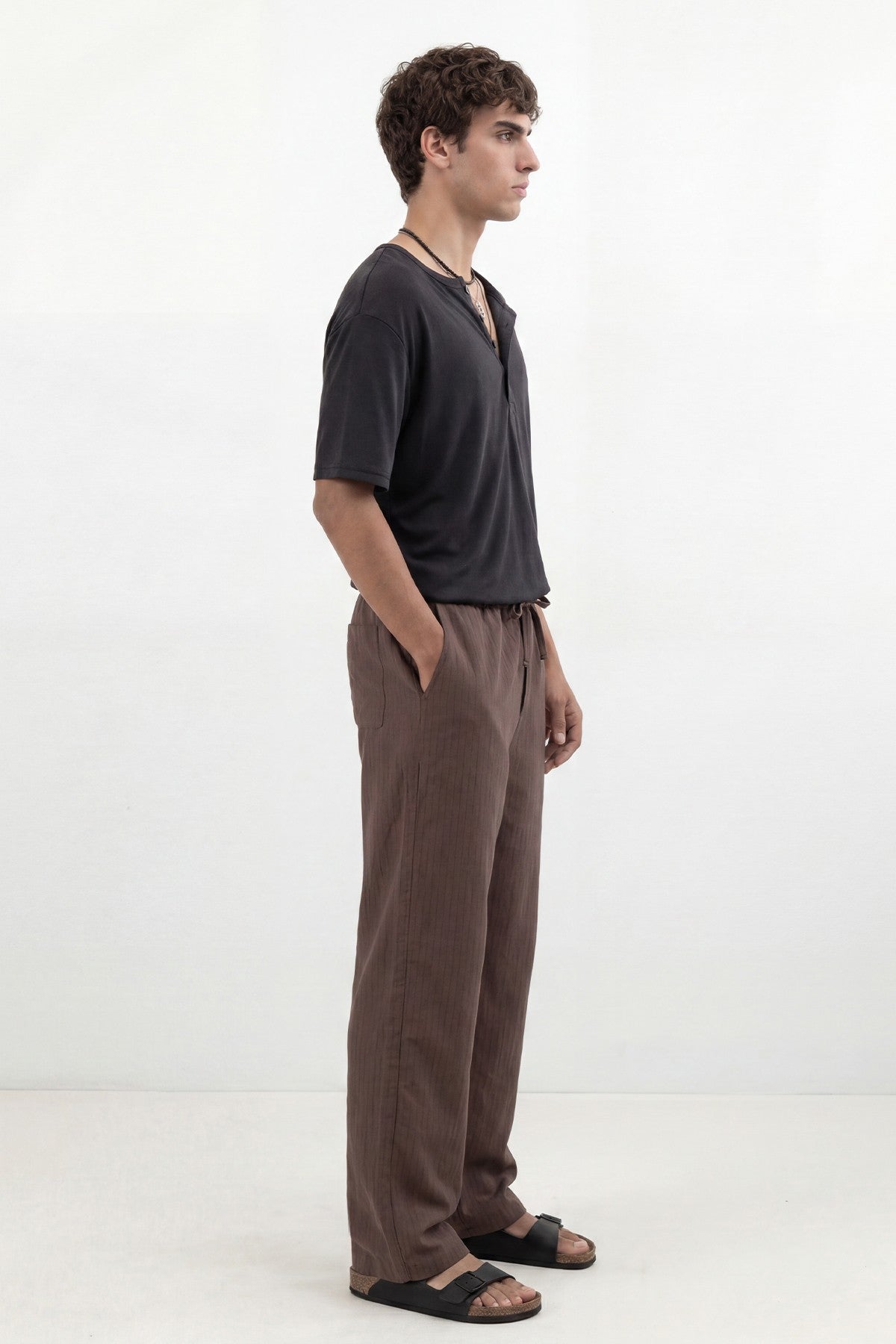 Men's Striped Pants with Modal Blend