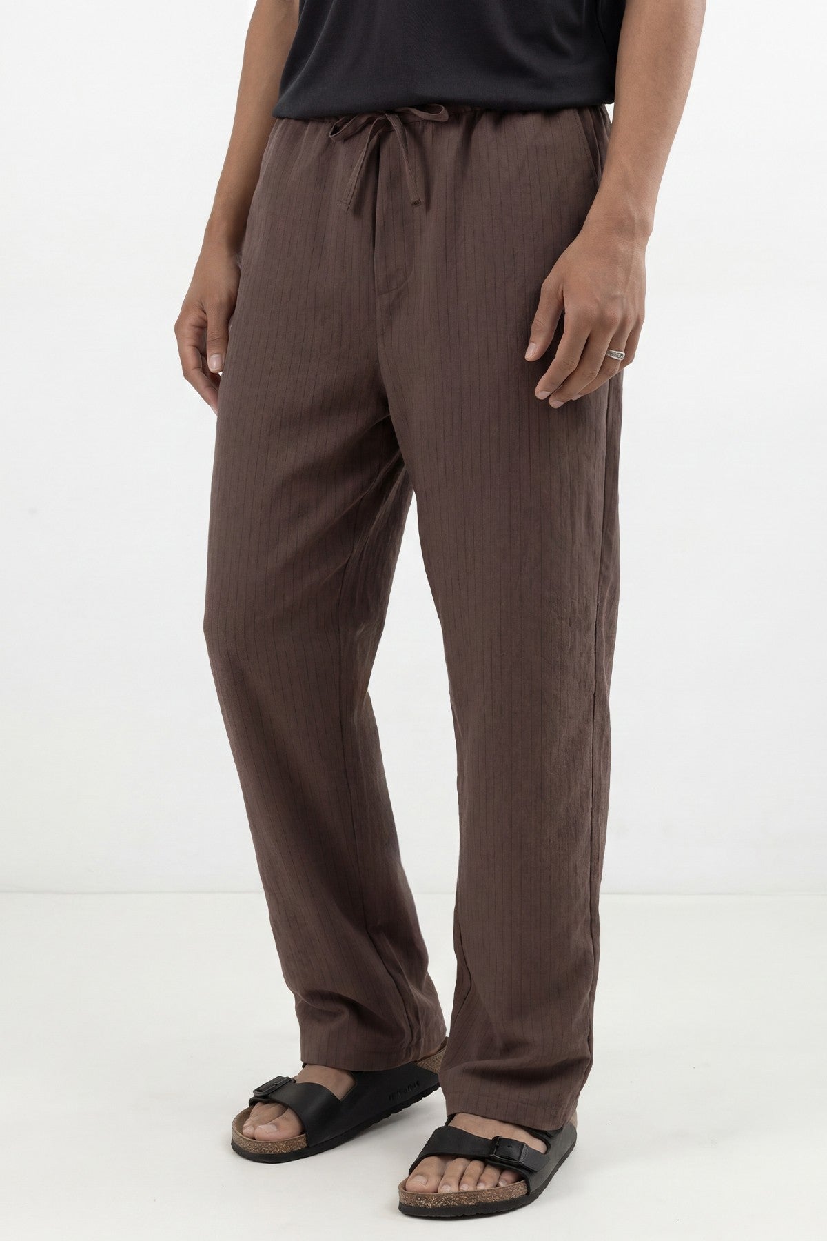 Men's Striped Pants with Modal Blend