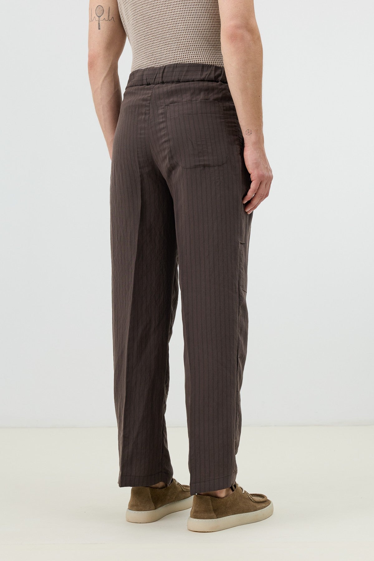 Men's Relaxed-Fit Striped Pants with Modal Blend