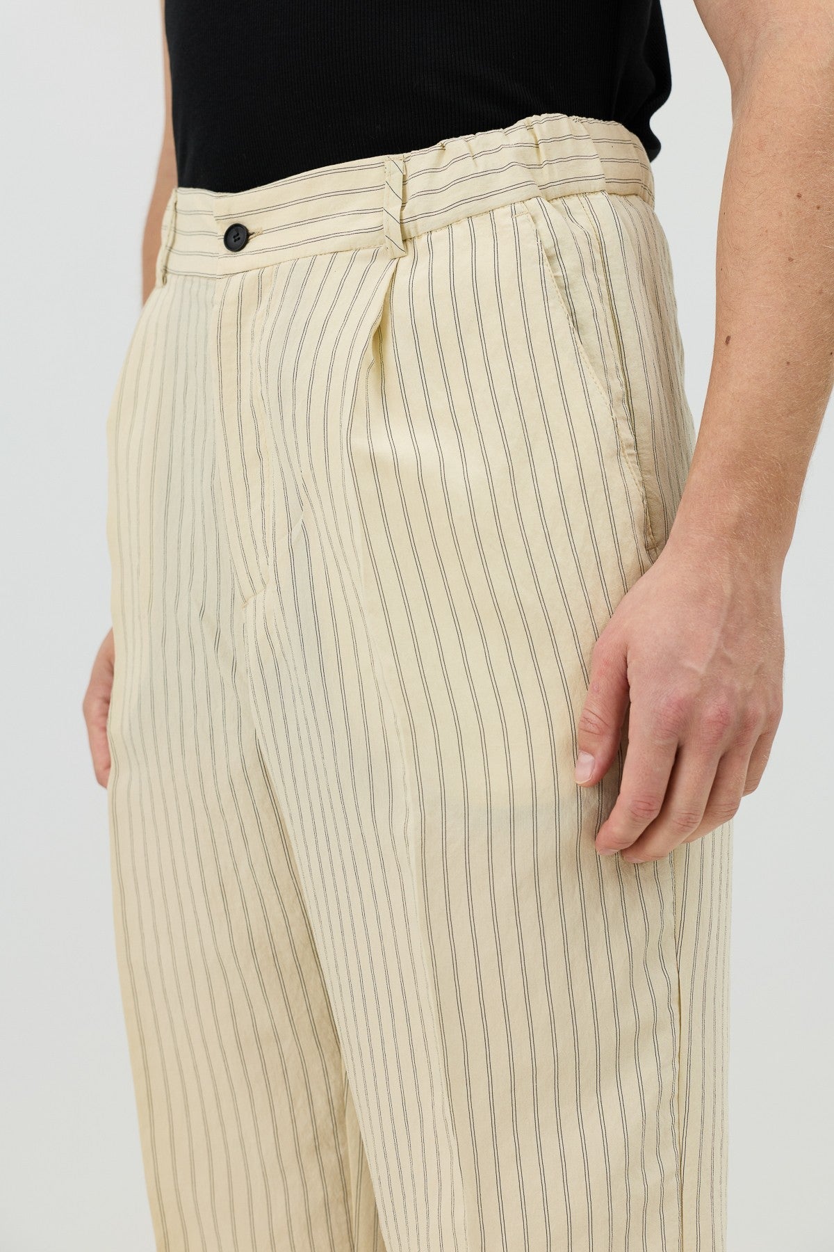 Men's Relaxed-Fit Striped Pants with Modal Blend