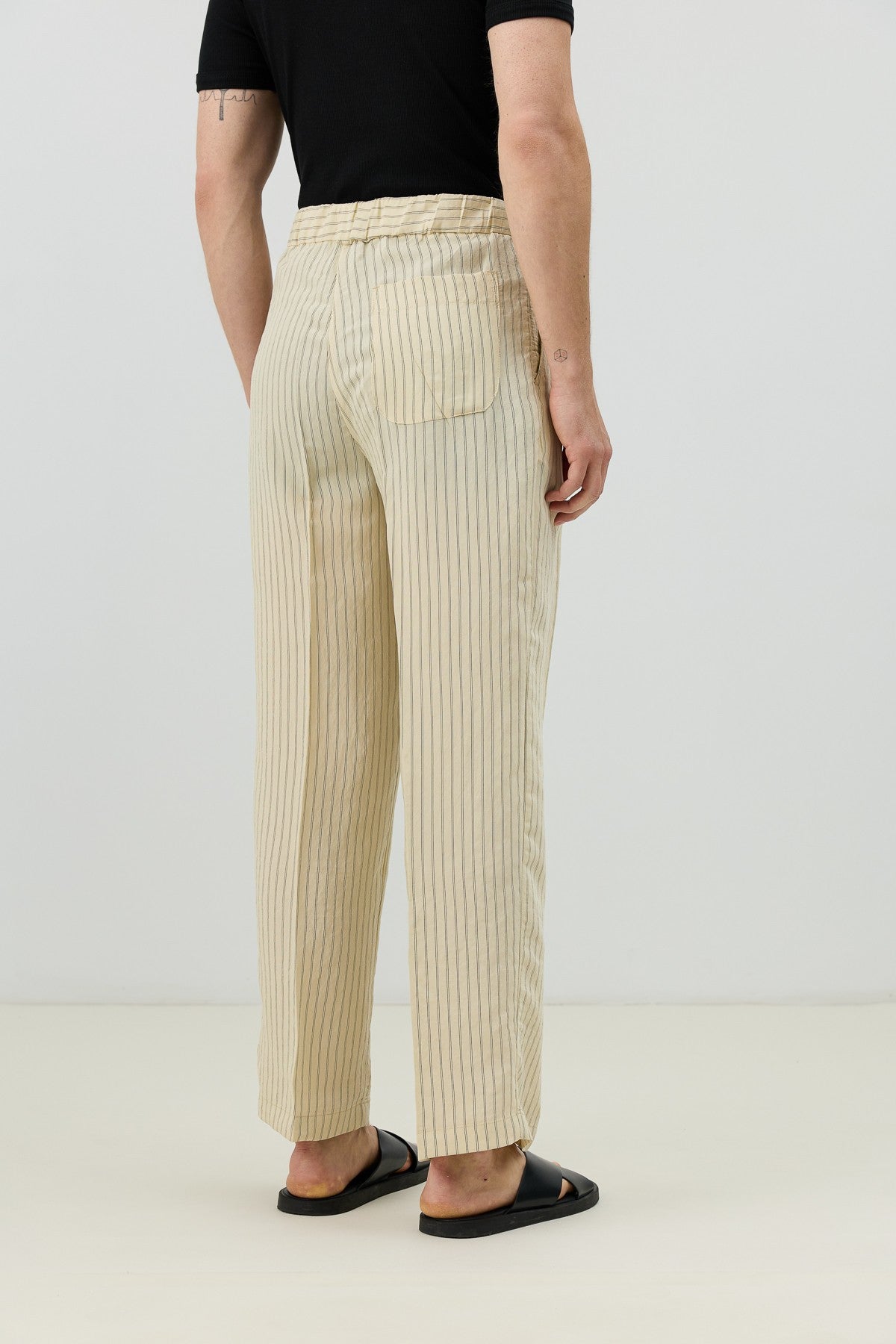 Men's Relaxed-Fit Striped Pants with Modal Blend