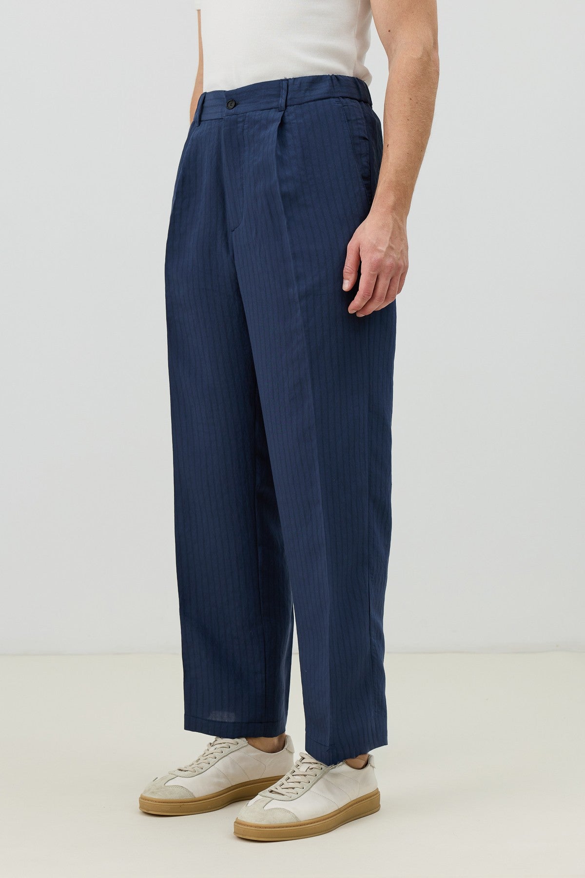 Men's Relaxed-Fit Striped Pants with Modal Blend