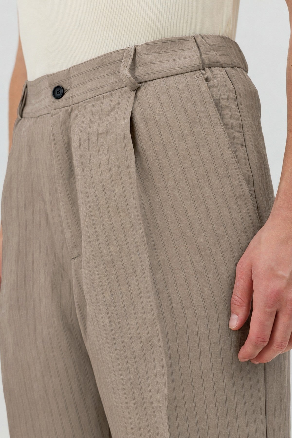 Men's Relaxed-Fit Striped Pants with Modal Blend