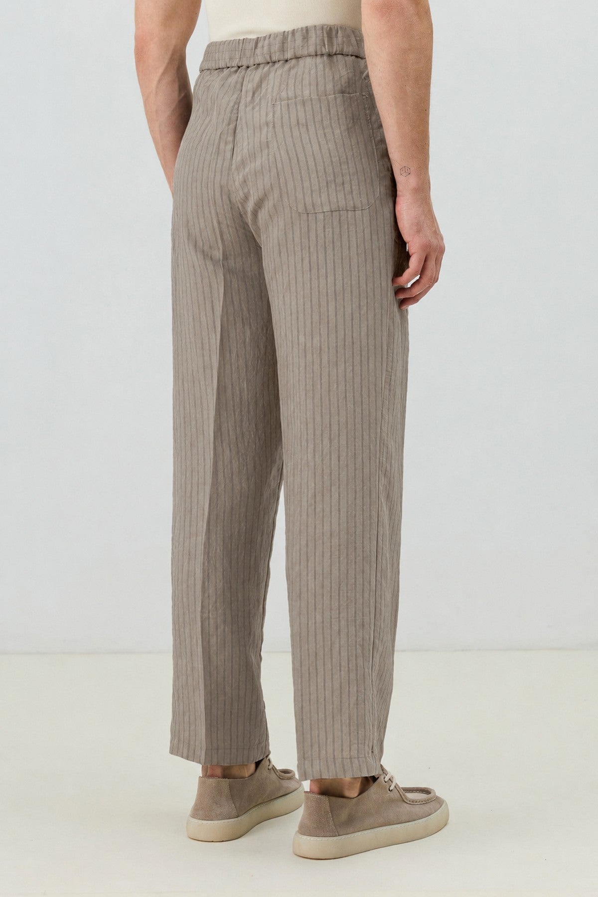 Men's Relaxed-Fit Striped Pants with Modal Blend