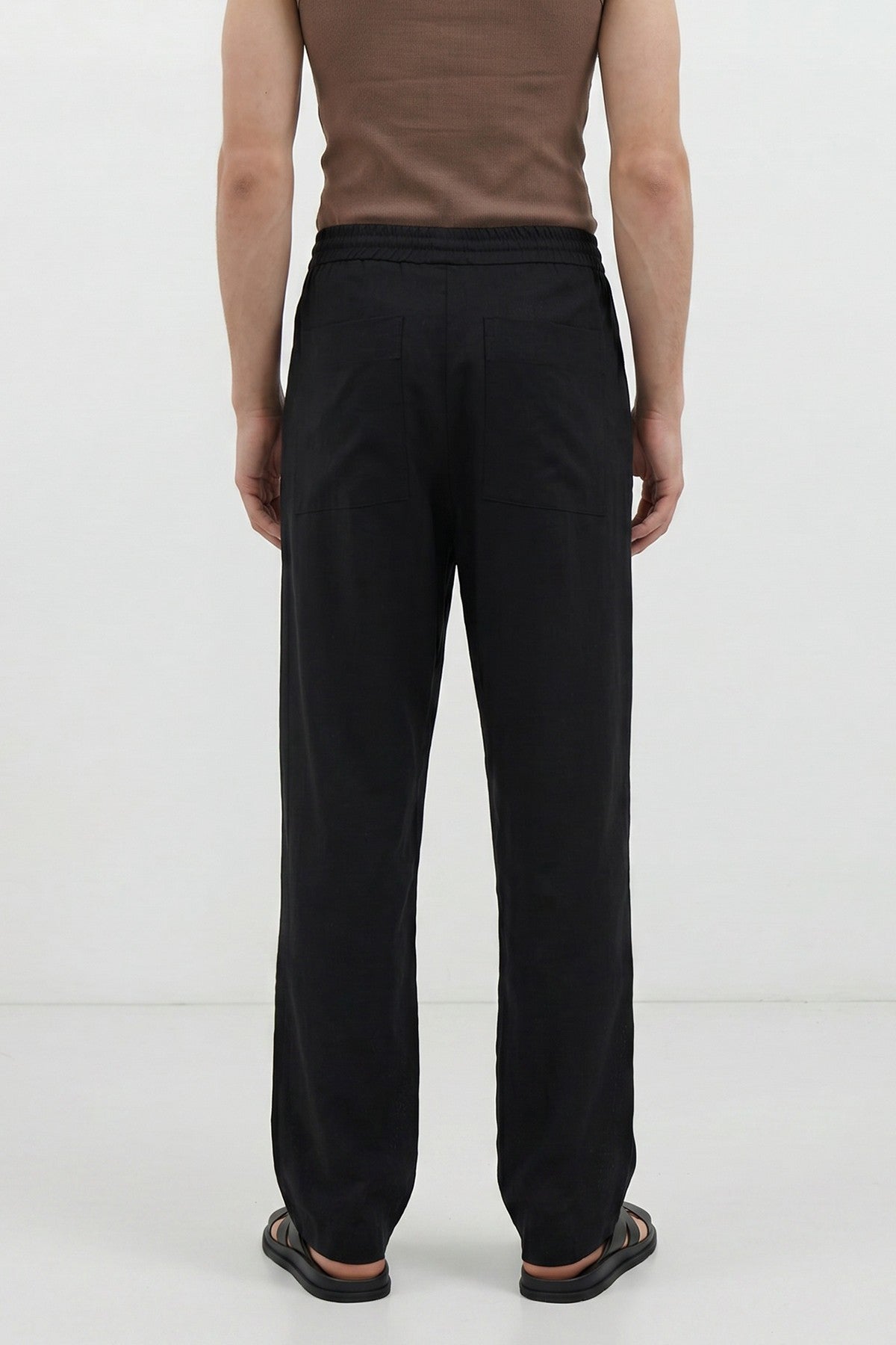 Antioch Men's Linen-Blend Waistband-Elasticated Pants