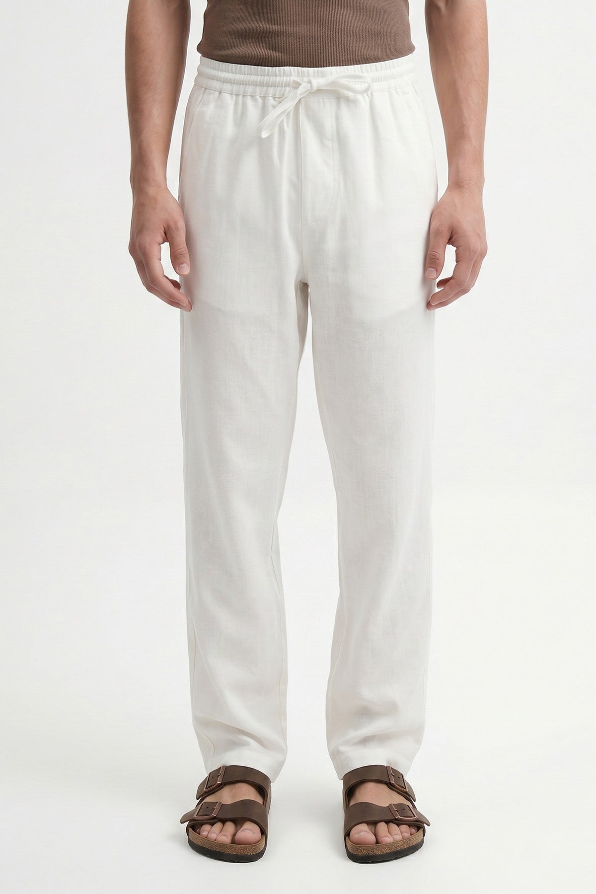 Antioch Men's Linen-Blend Waistband-Elasticated Pants