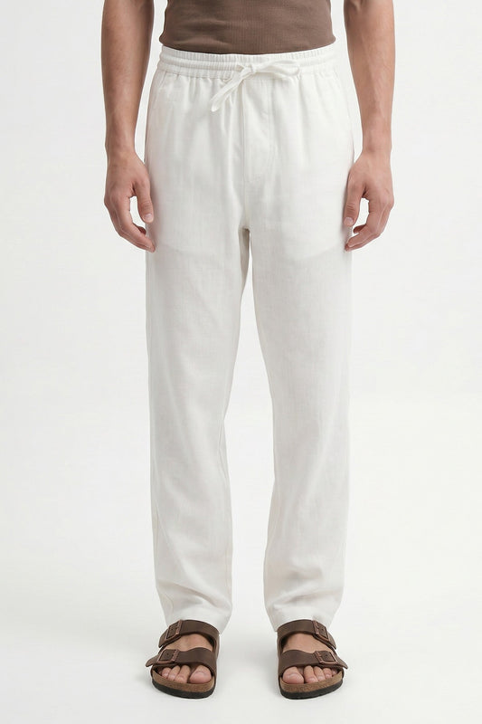 Antioch Men's Linen-Blend Waistband-Elasticated Pants